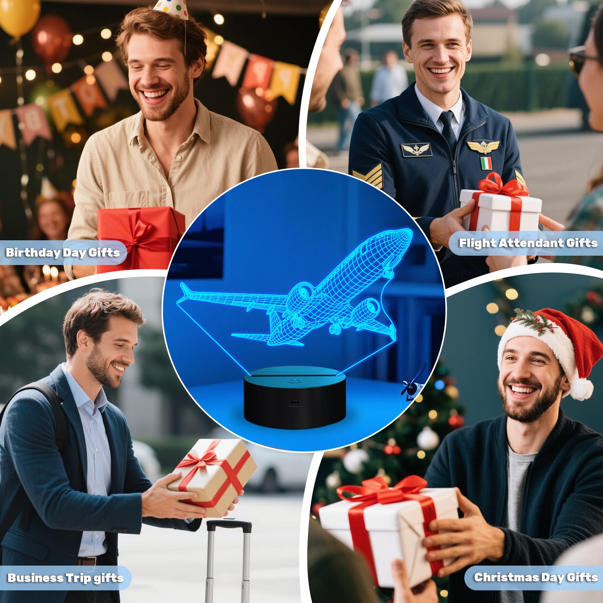 Anywin Pilot Gifts For Men  Air  Night Light   s Office Gifts With Remote Control 3D   Illusion Lamp For Room Decor  Gifts For Birthday Xmax Entry Graduation For Men Boy Dad
