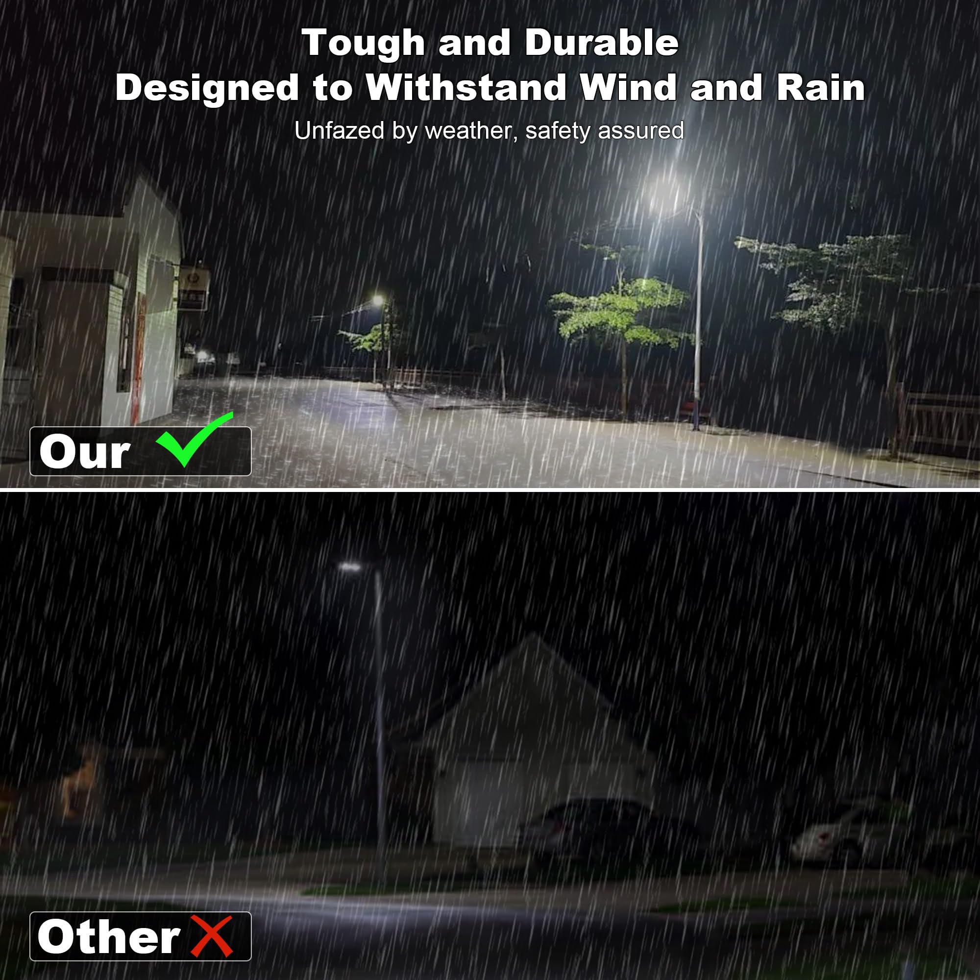 IOBZSM Solar Street Light 800000LM Dusk to Dawn IP67 Waterproof Motion Sensor 9000W-1Pack Black Model YQTW40