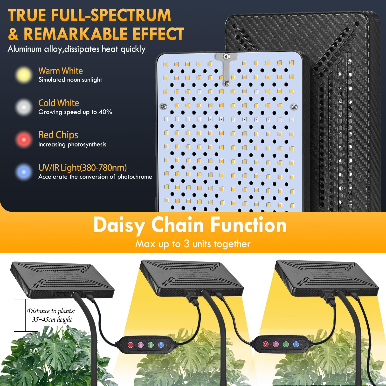 GroCruiser Smart Control Bonsai Tree Grow Light, 25W Adjustable Tripod Stand with Timer, Black, Model Zinqolay