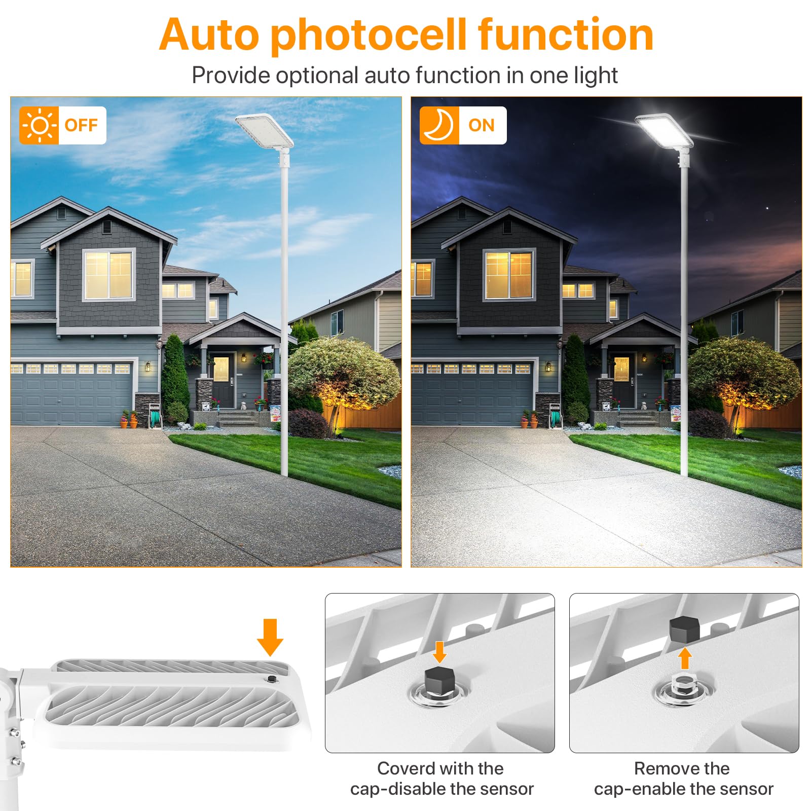 Demilare 300W Led Parking Lot Light, 45000Lm Commercial Lighting With Slip Fitter Mount, 150Lm/W Ip65 5000K Dusk To Dawn Sensor