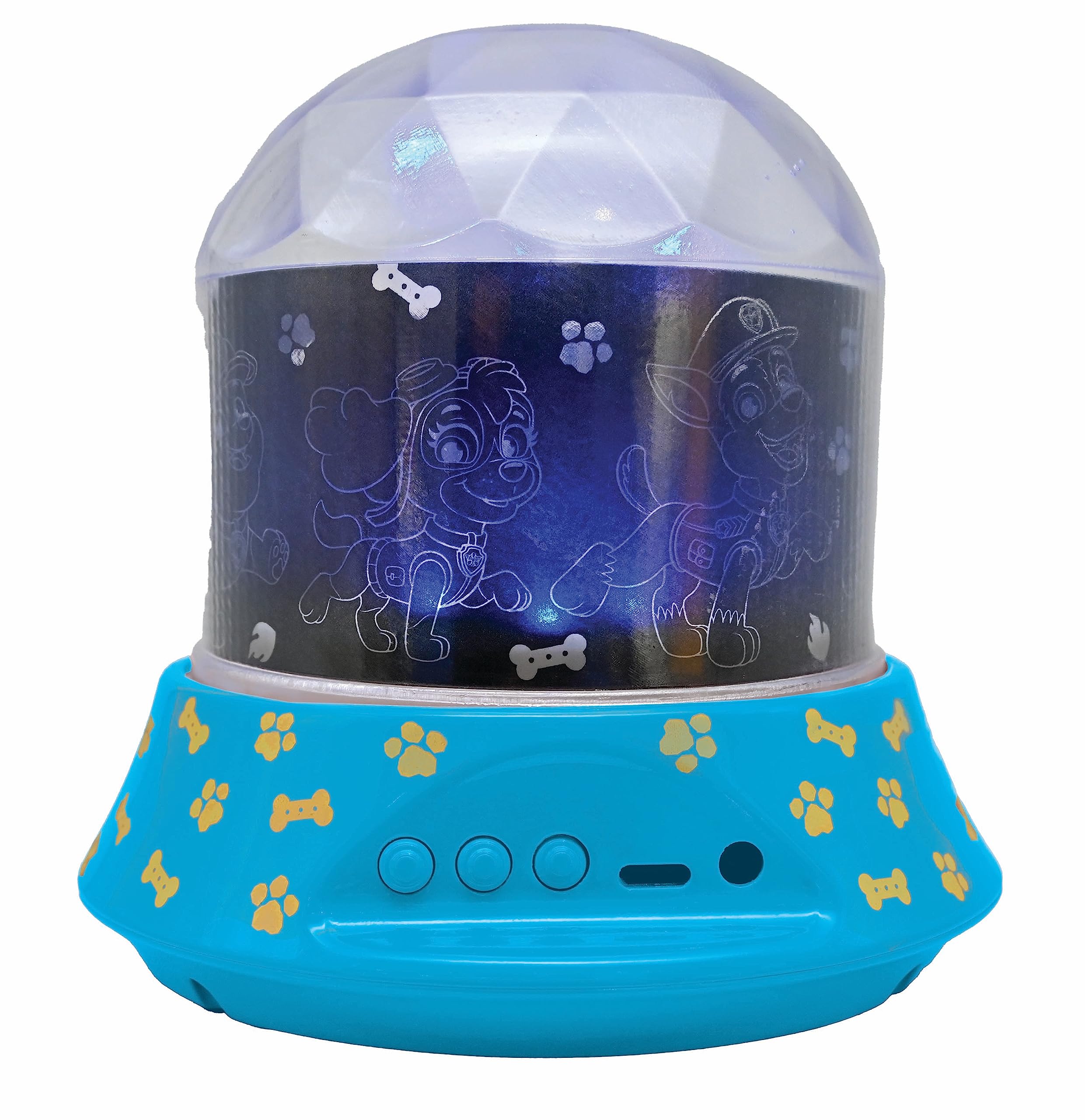 LEXiBOOK Paw Patrol Nightlight Projector with Speaker, Blue, Model NLJ035PA, Kids Bedroom Lamp with Luminous Ceiling Projections
