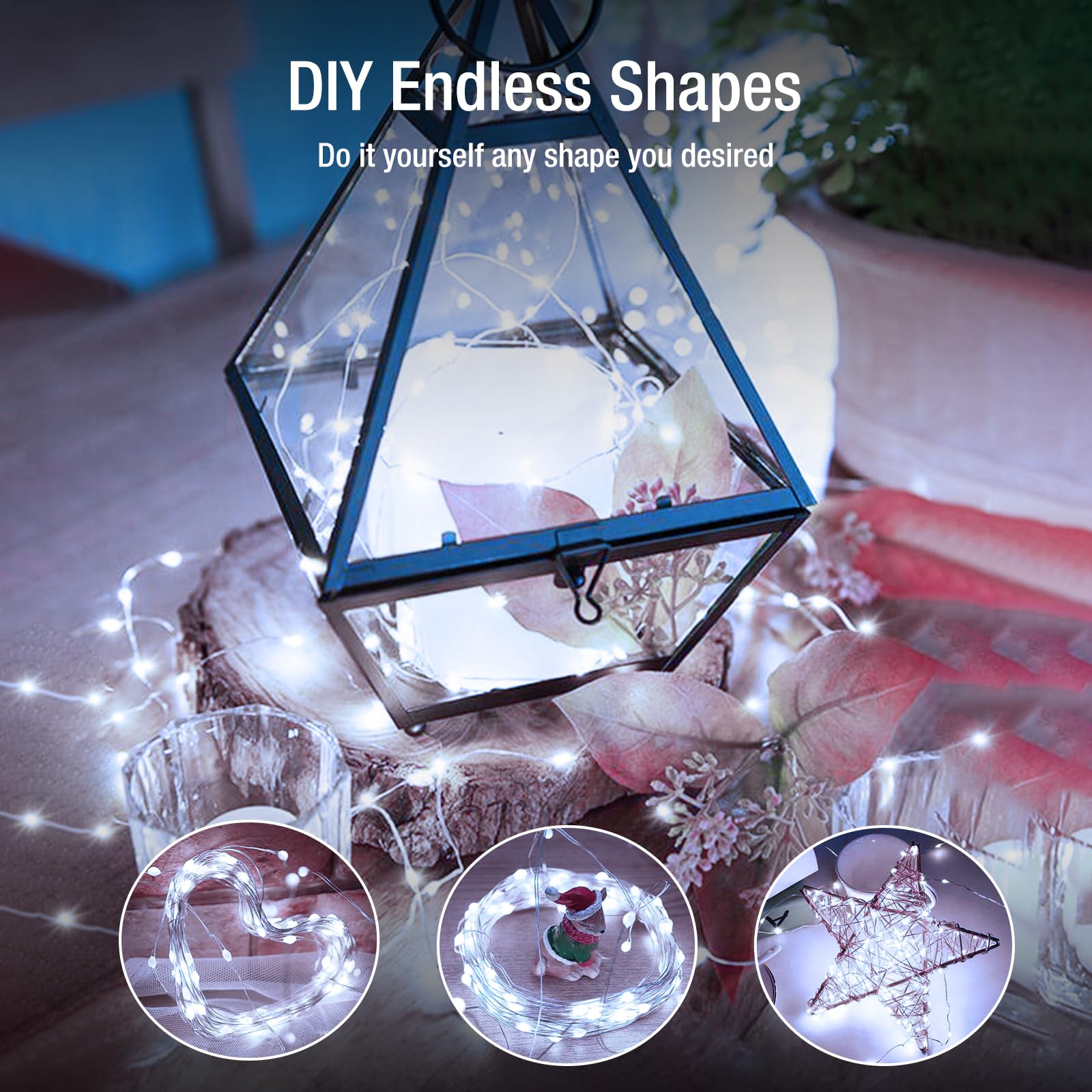 Fairdeer 6 Pack Fairy Lights - 7ft 20 LED Twinkle Lights, Waterproof, Cool White, Model BL26C-6 for Party Wedding Decoration