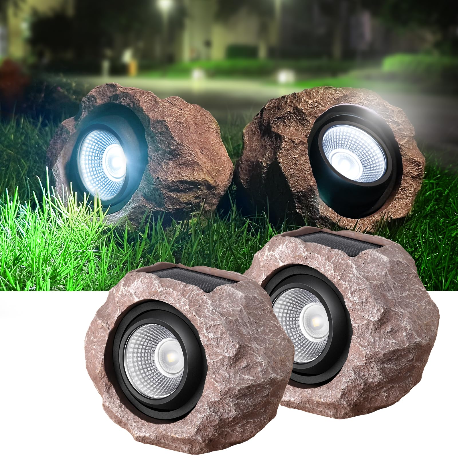 Dgscak Solar Powered Outdoor Lights - 2 Pack Super Bright Ip65 Waterproof Garden Spot Lights