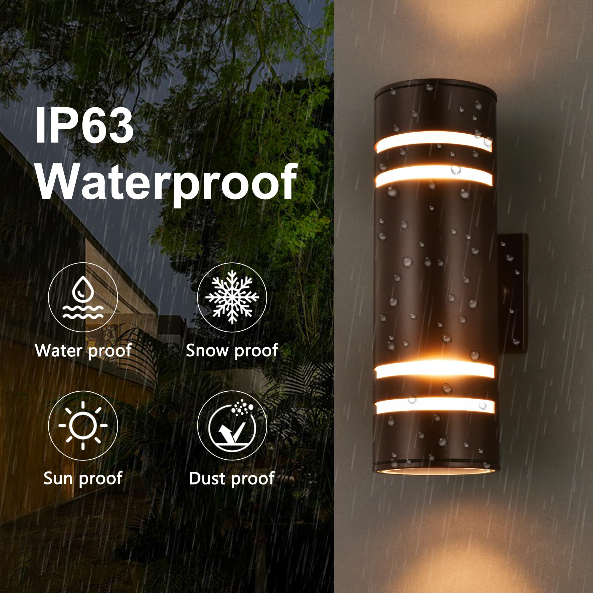 Housen Solutions Ip65 Waterproof Outdoor Light Fixture, Oil Rubbed Bronze Wall Mount Porch Light