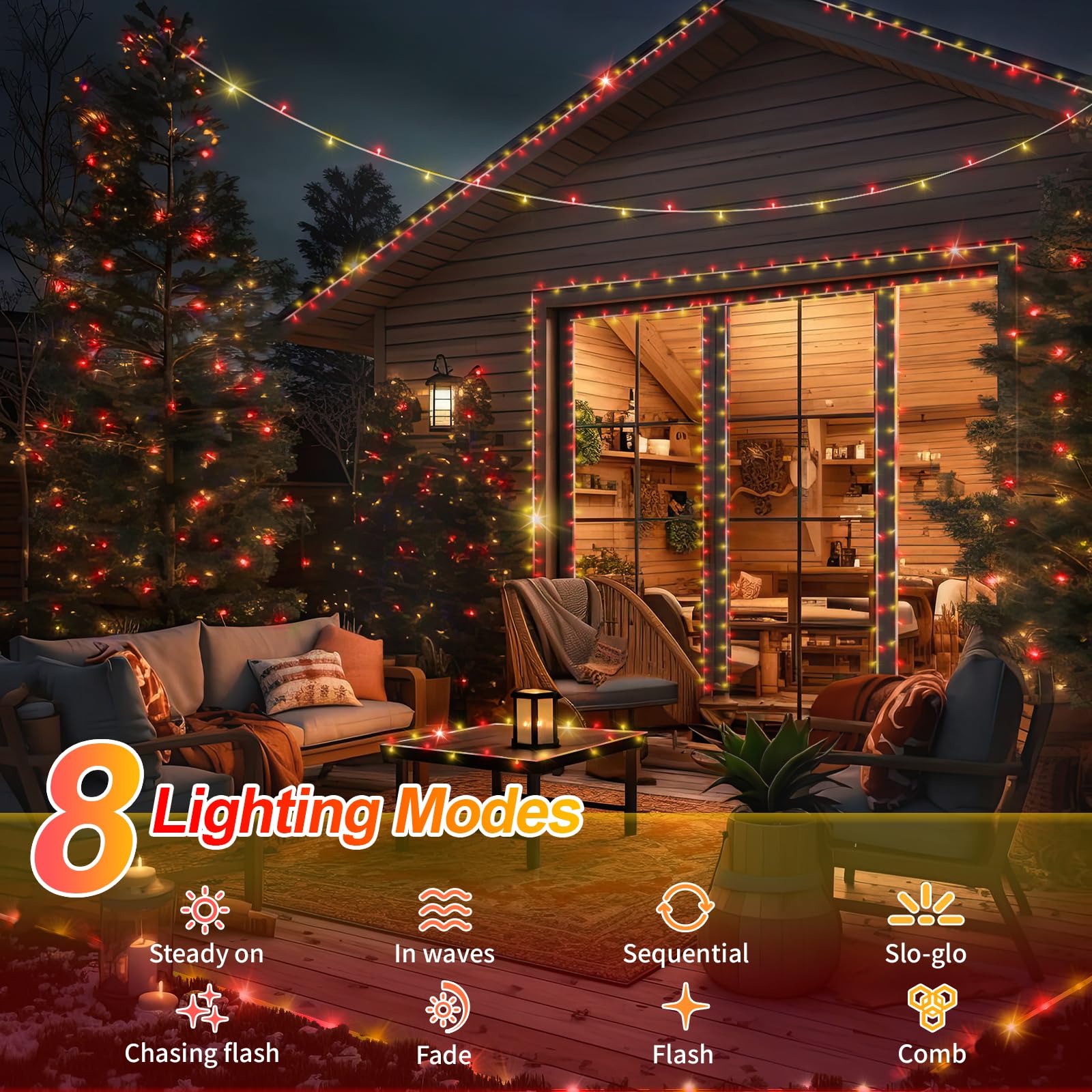 403 Ft 1000 Led Christmas Lights Outdoor Decorations Super Long Fairy Lights Waterproof 8 Modes Timer Clear Wire String Lights F