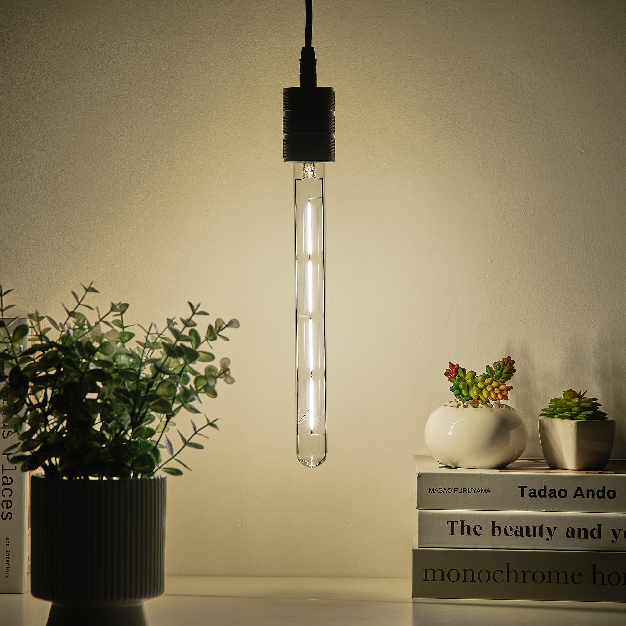 XININSUN T300 LED Bulb, 11.8 Inch Tubular Light, Dimmable, Clear Glass, E26 10W, 100W Equivalent, 1000lm
