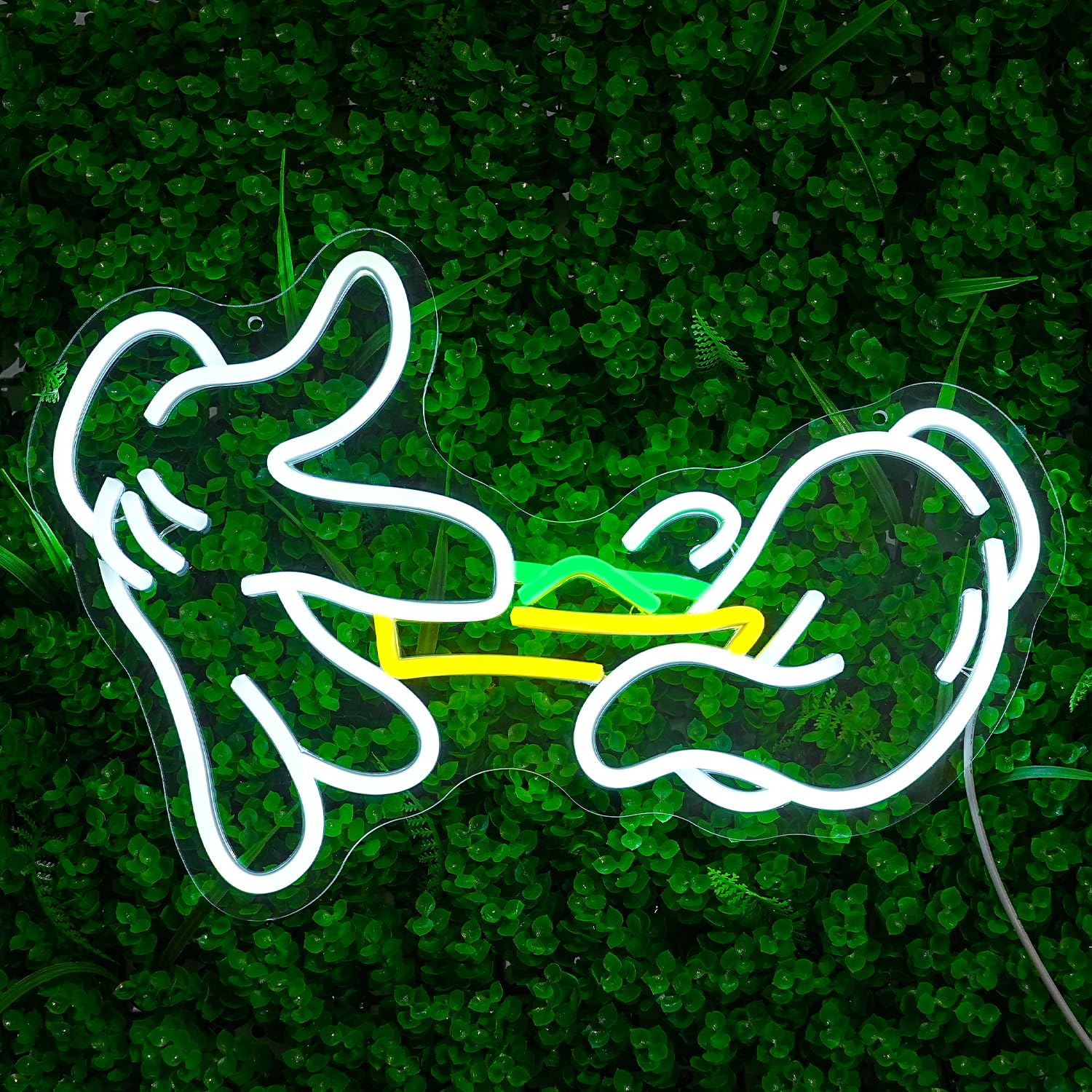LULANMP Neon Sign Light - Leaf Design, Green LED Wall Decor, 16.7in  x 11in , White Holding, Perfect for Man Cave or Bar Decoration
