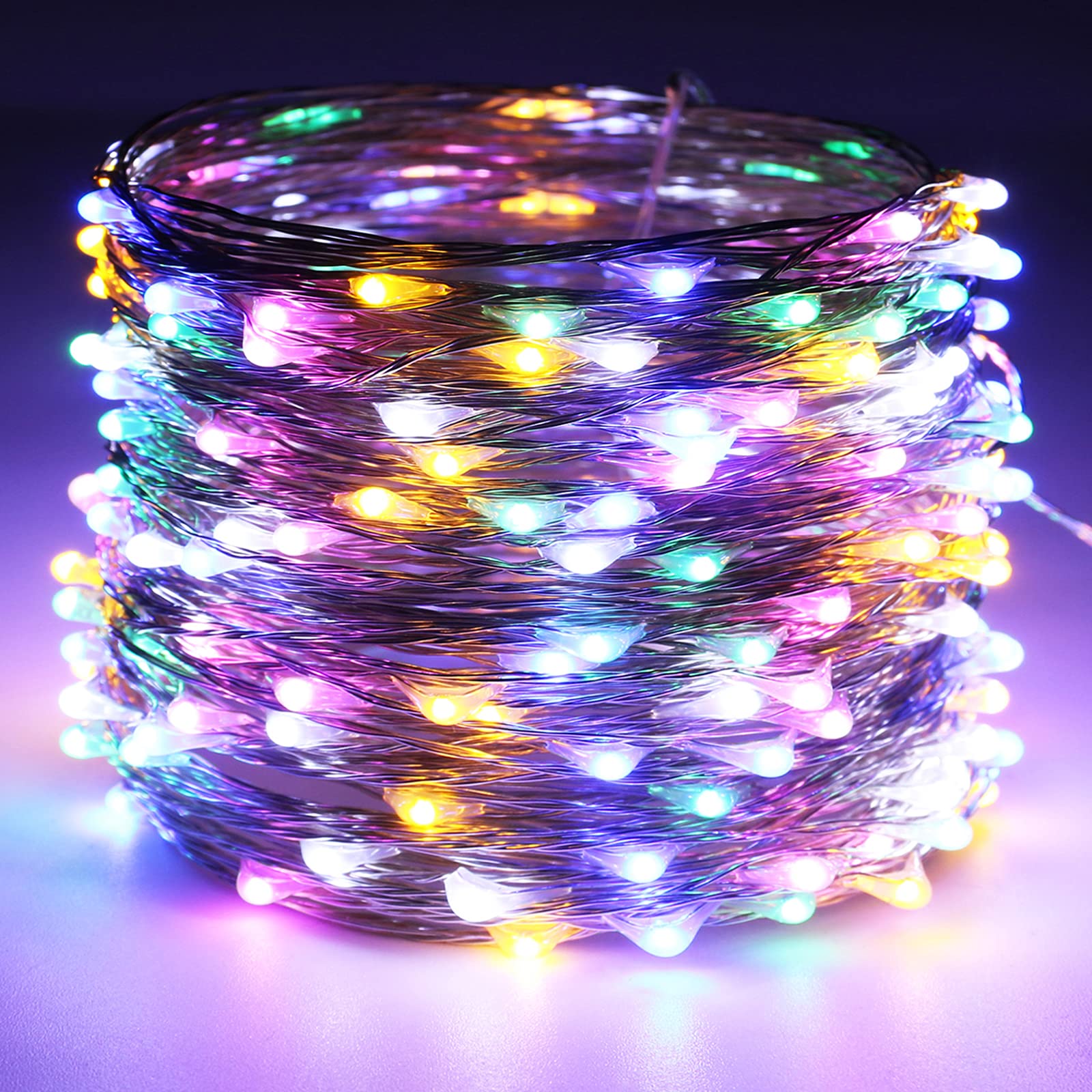 Ruichen 66 Ft 200 Led Multicolor Usb Fairy Lights With On/Off Switch - 2 Pack