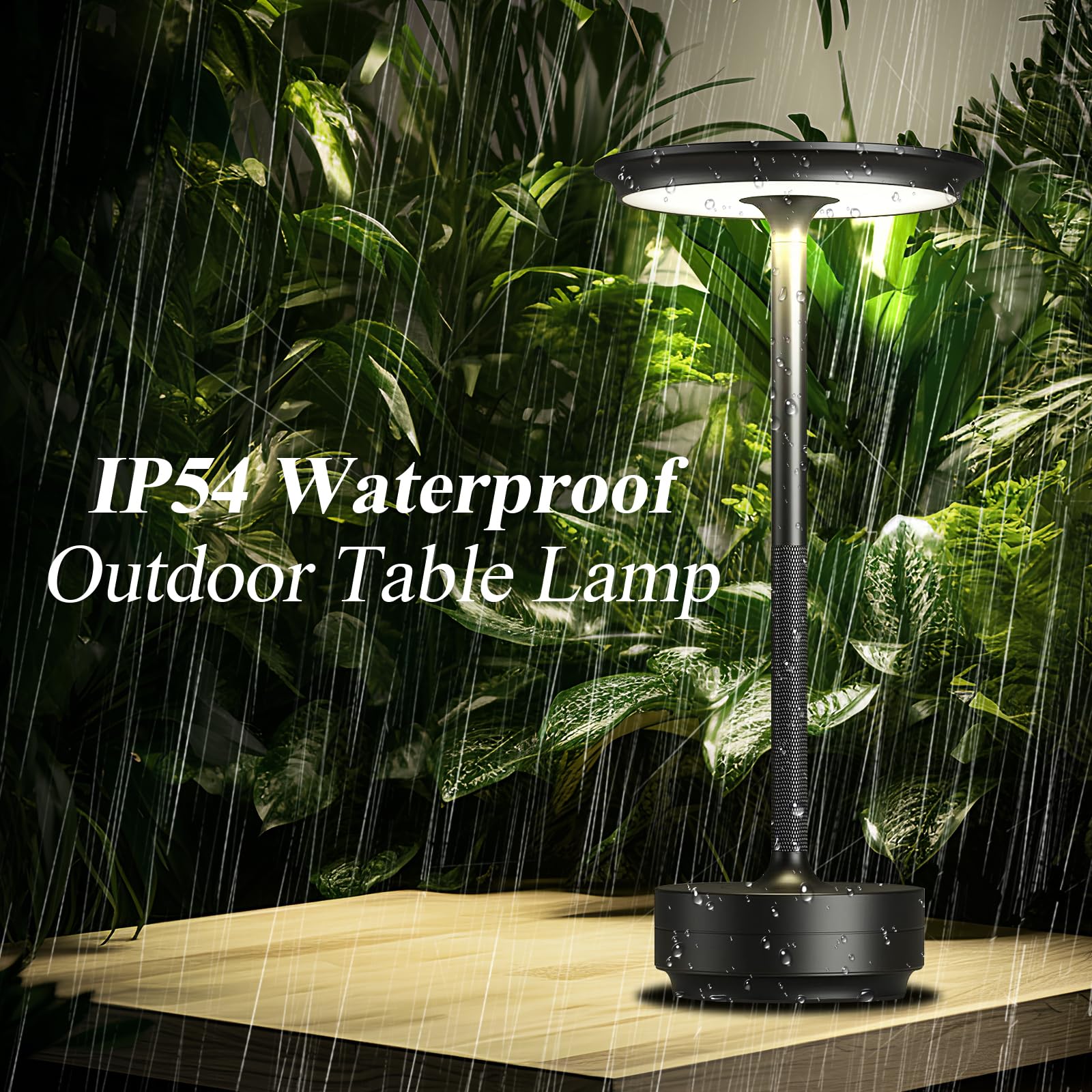 Jdvads Cordless Table Lamps 1 Pack Rechargeable, Portable 5000Mah Battery Table Light,3 Color Stepless Dimming Led Table Light,