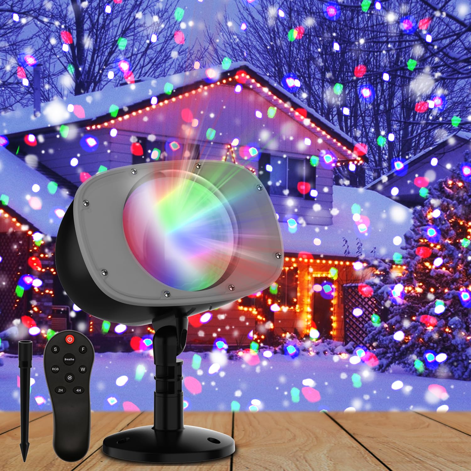 Somktn Christmas Snowfall Projector Lights - Dynamic Colorful Lighting Effects, Model Bl-Dp-Mxx, Perfect For Holiday Decor