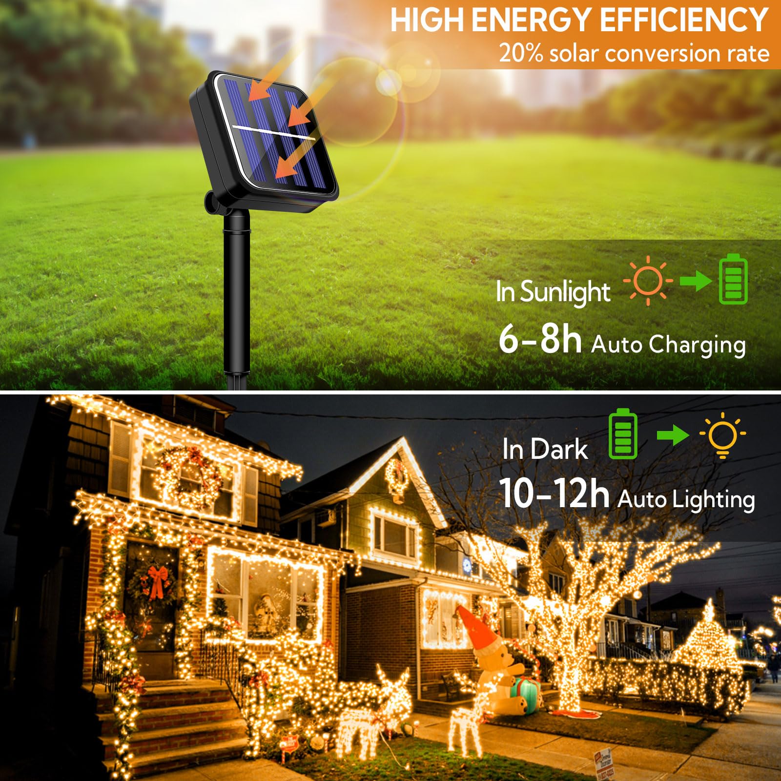 Cuorung 4 Pack Solar String Lights For Outside, 400Led 160Ft Bright Solar Lights Outdoor Waterproof, Copper Wire With 8 Modes Fairy Lights For Tree Garden Party Wedding Halloween Decor (Warm White)