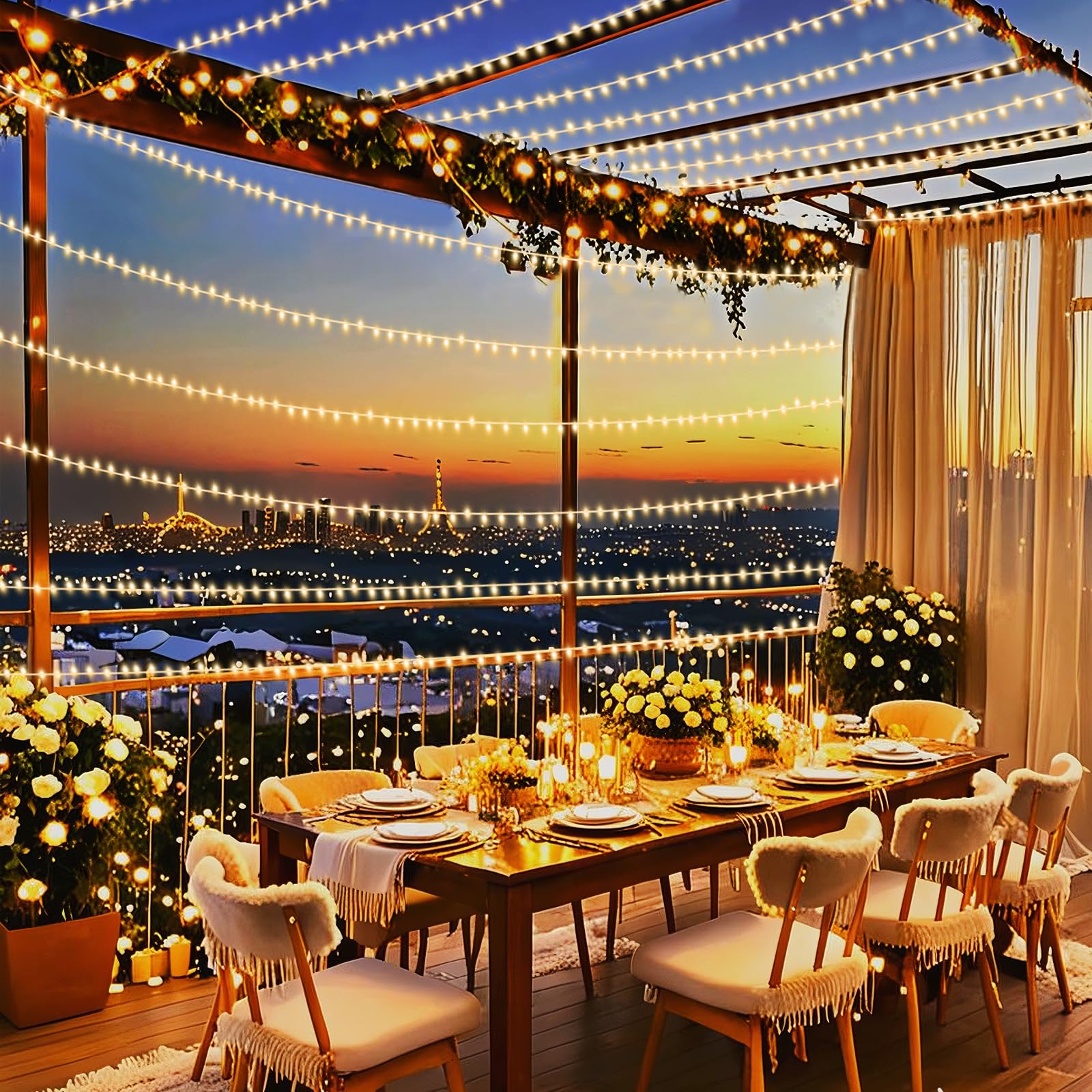 Solhice 300Ft String Lights Outside With Remote, 800 Led Waterproof Extra Long Twinkle String Lights, Plug In Fairy Light For Ou
