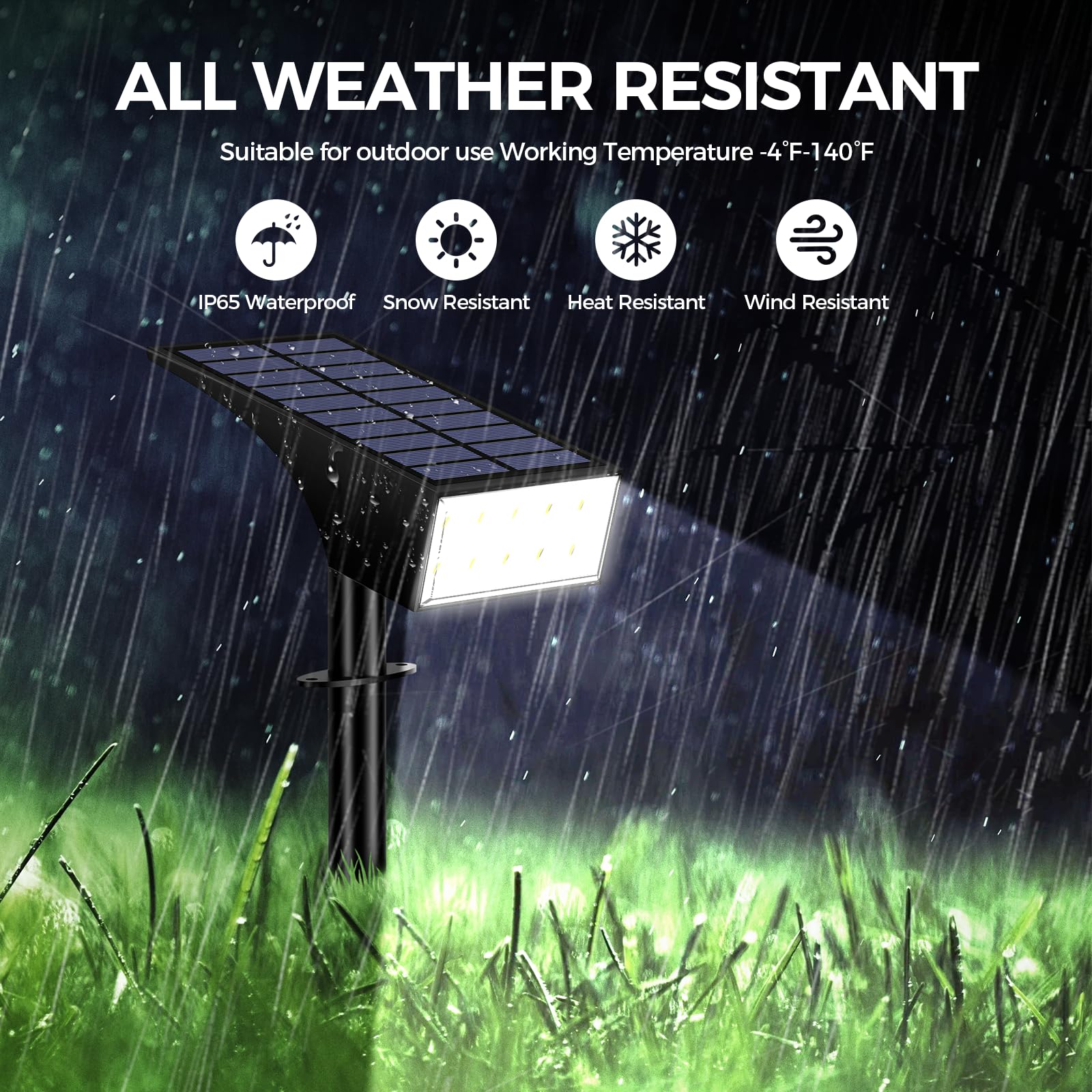 WENATY Solar Spot Lights Outdoor, 12 Pack Cool White, Waterproof LED Landscape Lighting with 4 Modes for Garden, Pathway, Wall, Pool