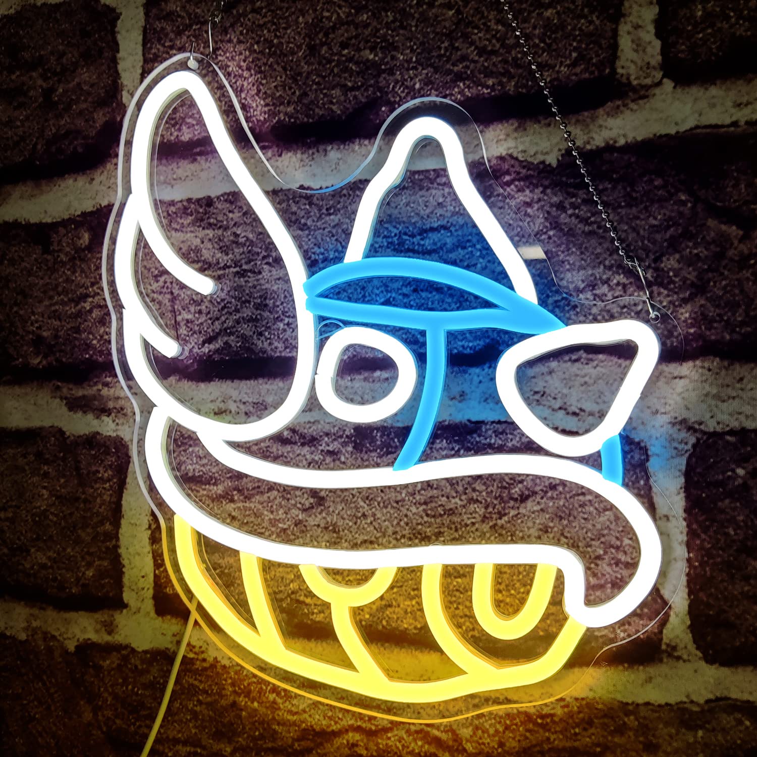Ovoninn Blue Shell Neon Sign - Dimmable Gaming Decor For Kids & Man Cave, Multicolor Acrylic Lights