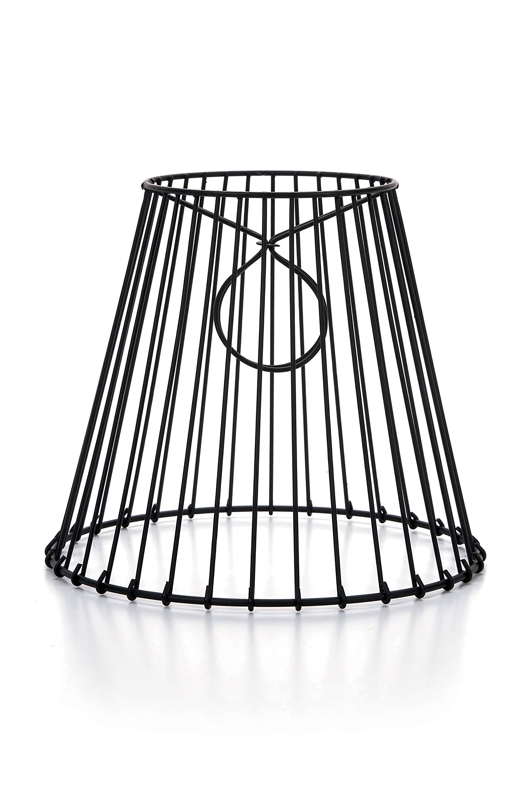 Darice Cleveland Vintage Clip-On Metal Wire Lampshade, Black, 8in x 7in x 4.5in, Model 30399A, Ideal for Mason Jar Lighting