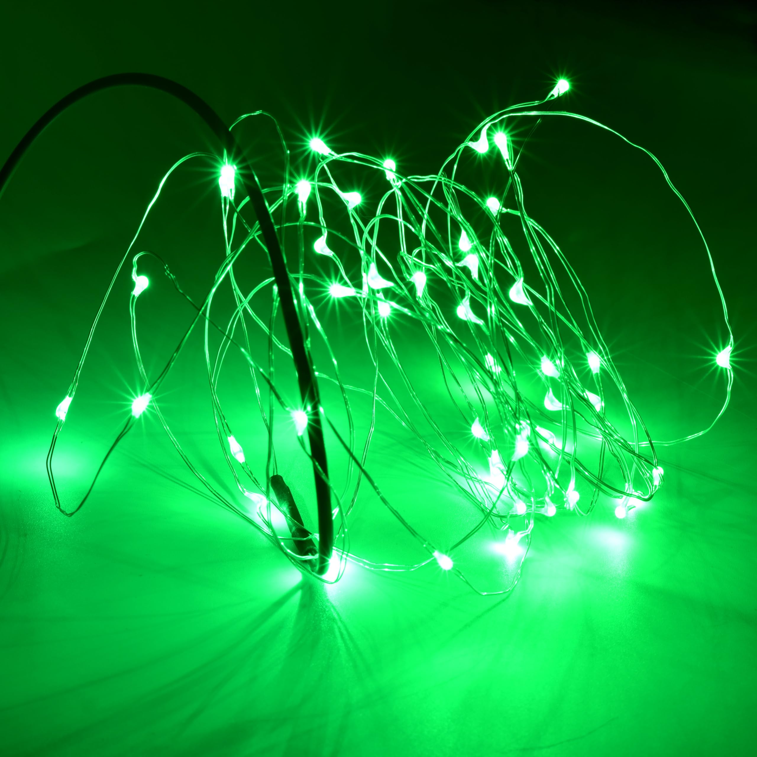 Karlling Usb Plug In Led Fairy Lights 5 Packs Of 50 Led Bulbs 16 Ft Silver Wire Waterproof Starry String Lights For Bedroom Patio Garden Party Wedding Commercial Lighting (Green)