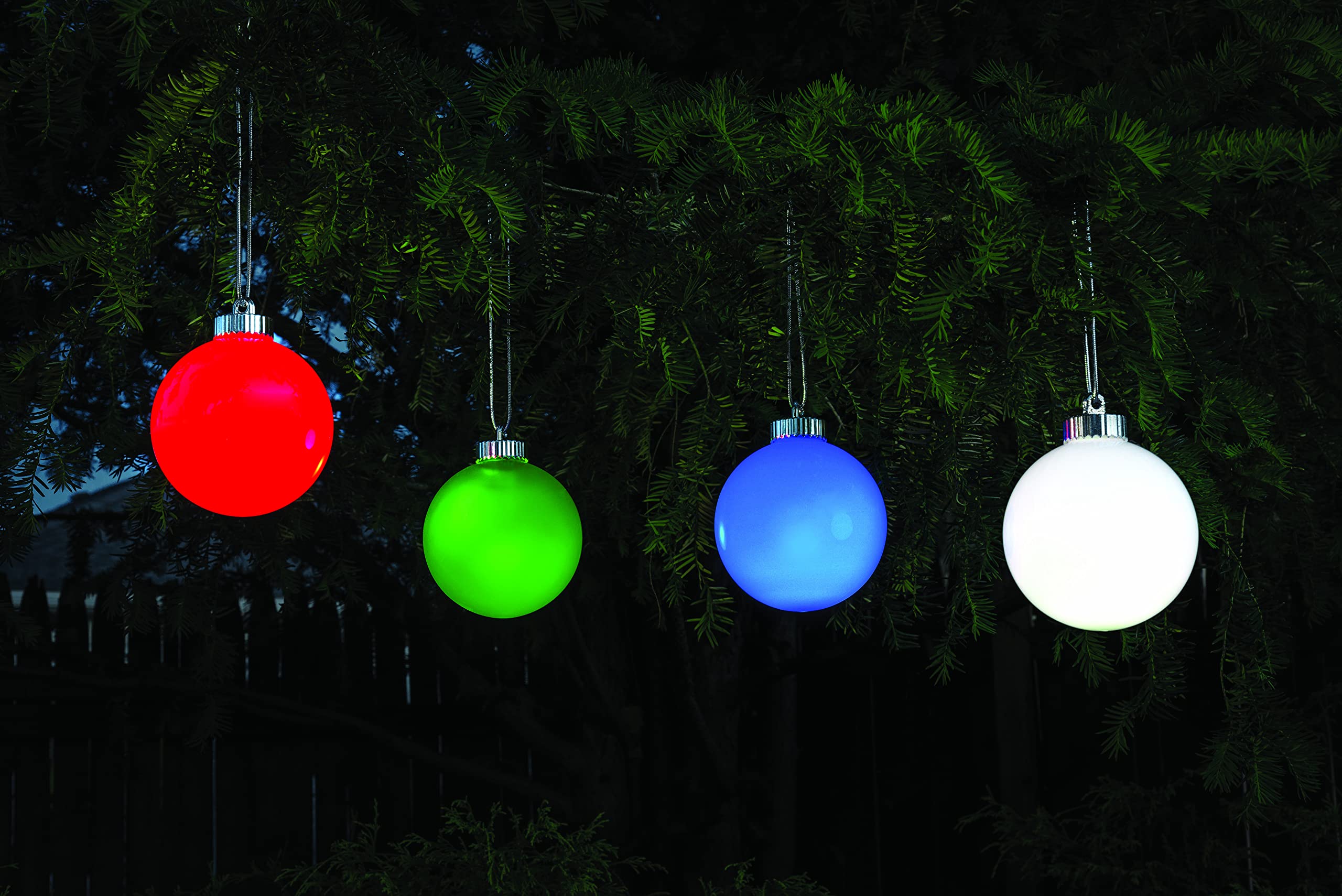 Wp580 Battery Powered Hanging Decorative Outdoor Pulsing 5'' Globe Light With Sensor Turns-On At Dark, Red