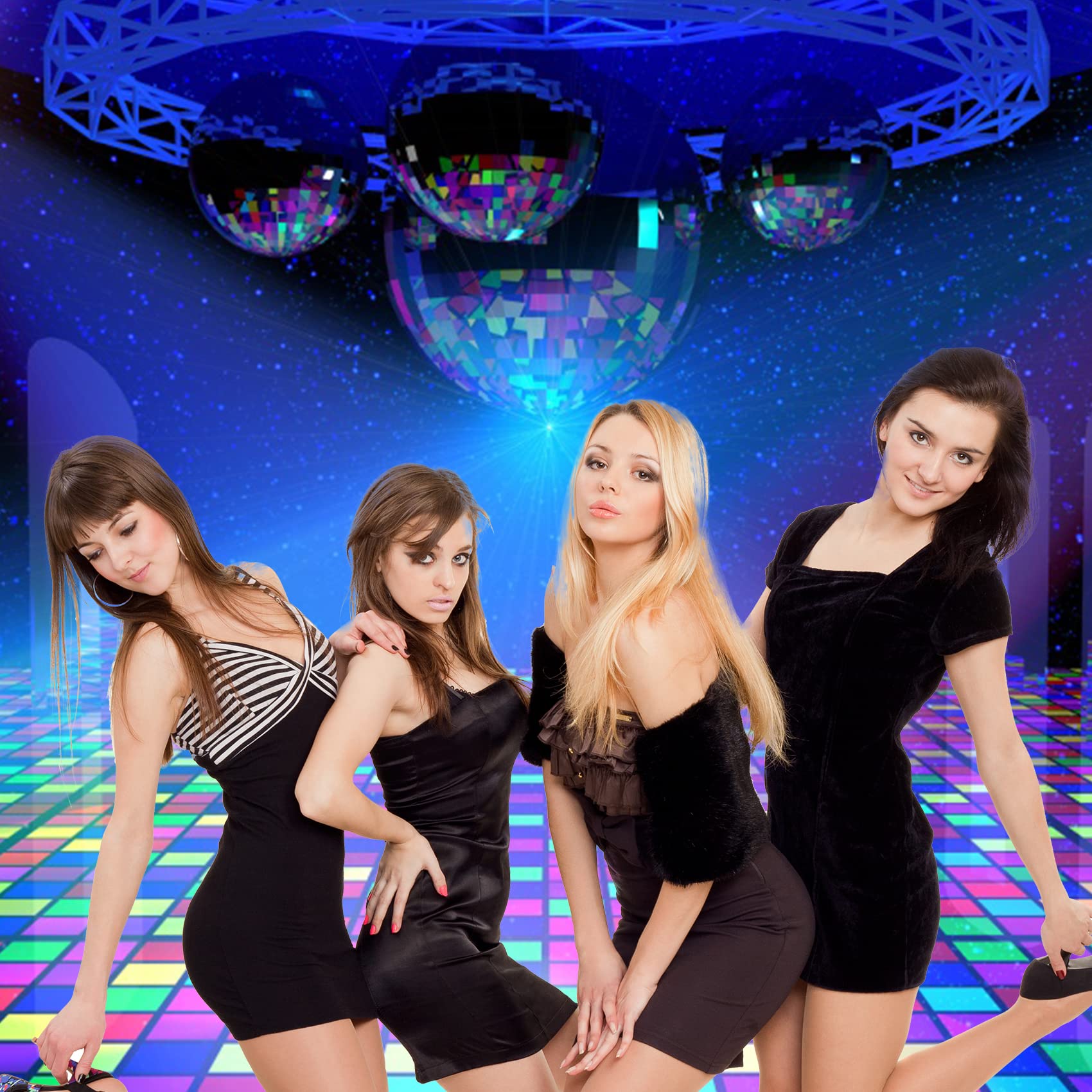 Csfoto 8X6Ft Discos Party Backdrop 80S Night Club Music Dance Concert Stage Birthday Party Background For Photography Discos Bal