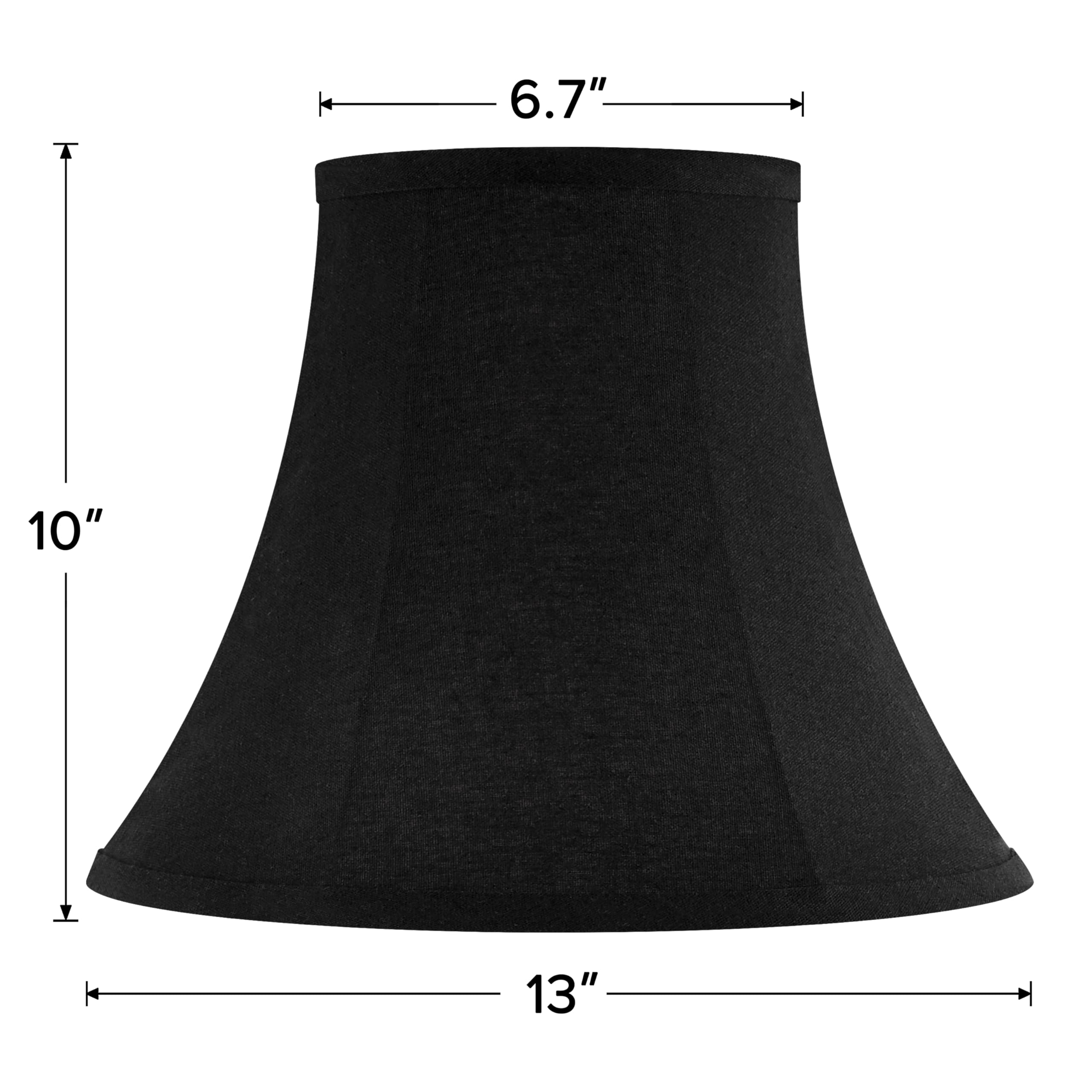 Jerhous Black Bell Lamp Shades Set Of 2 Medium Lampshade 6.7Top X 13Bottom X 10High(Spider) Traditional Lamp Shades For Ta