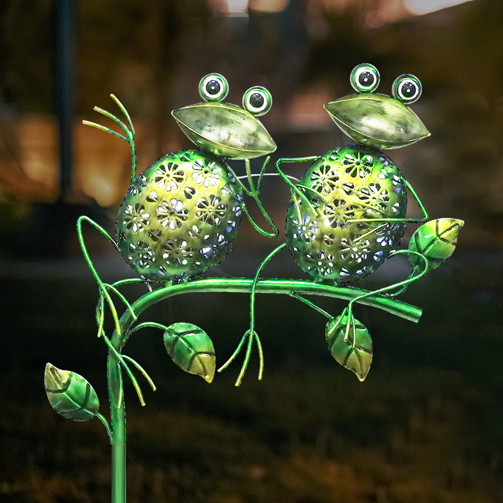Bshine Outdoor Solar Garden Decorative Frog Lights  Waterproof Led Metal Stake Yard Art For Backyard  Path  Lawn Ornaments For Mom Gifts  MotherS Day Gifts