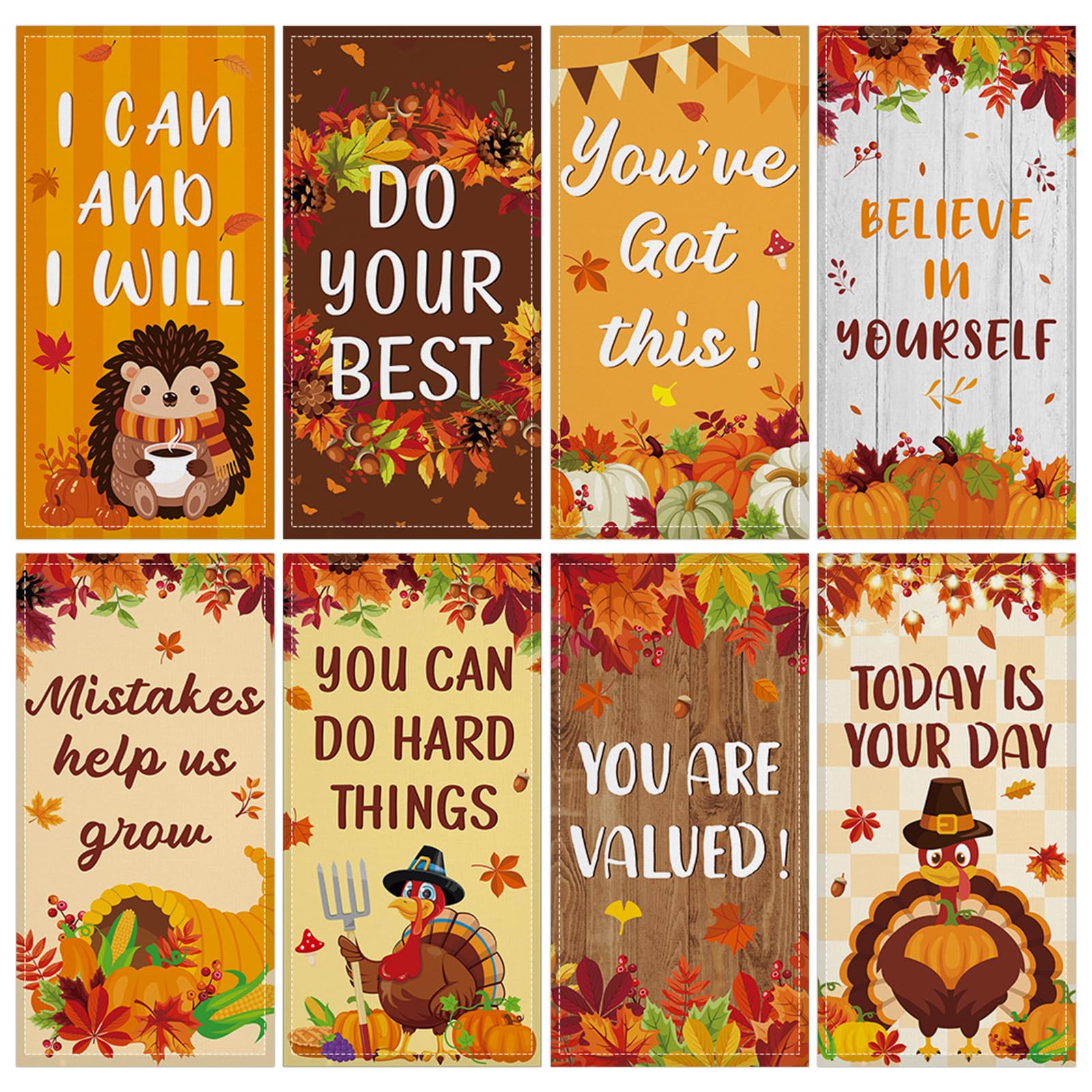 8 Pcs Fluorescent Light Covers With 80 Magnets Decorative For Classroom Ceiling Lights 4 X 2 Feet Magnetic Light Cover Filter Easy Install For Office Hospital Drop Home Ceiling Supplies (Thanksgiving)