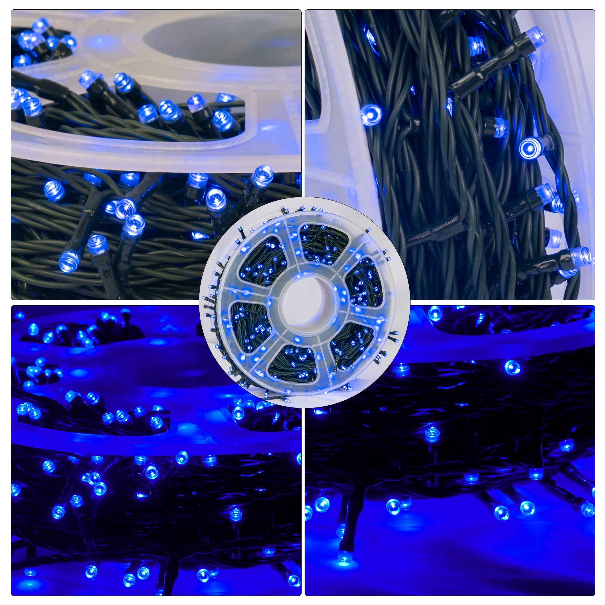 Funpeny 164Ft 500 Led Christmas Indoor Outdoor Decorative String Lights, 8 Modes Waterproof Plug In Green Wire Led Fairy Light F