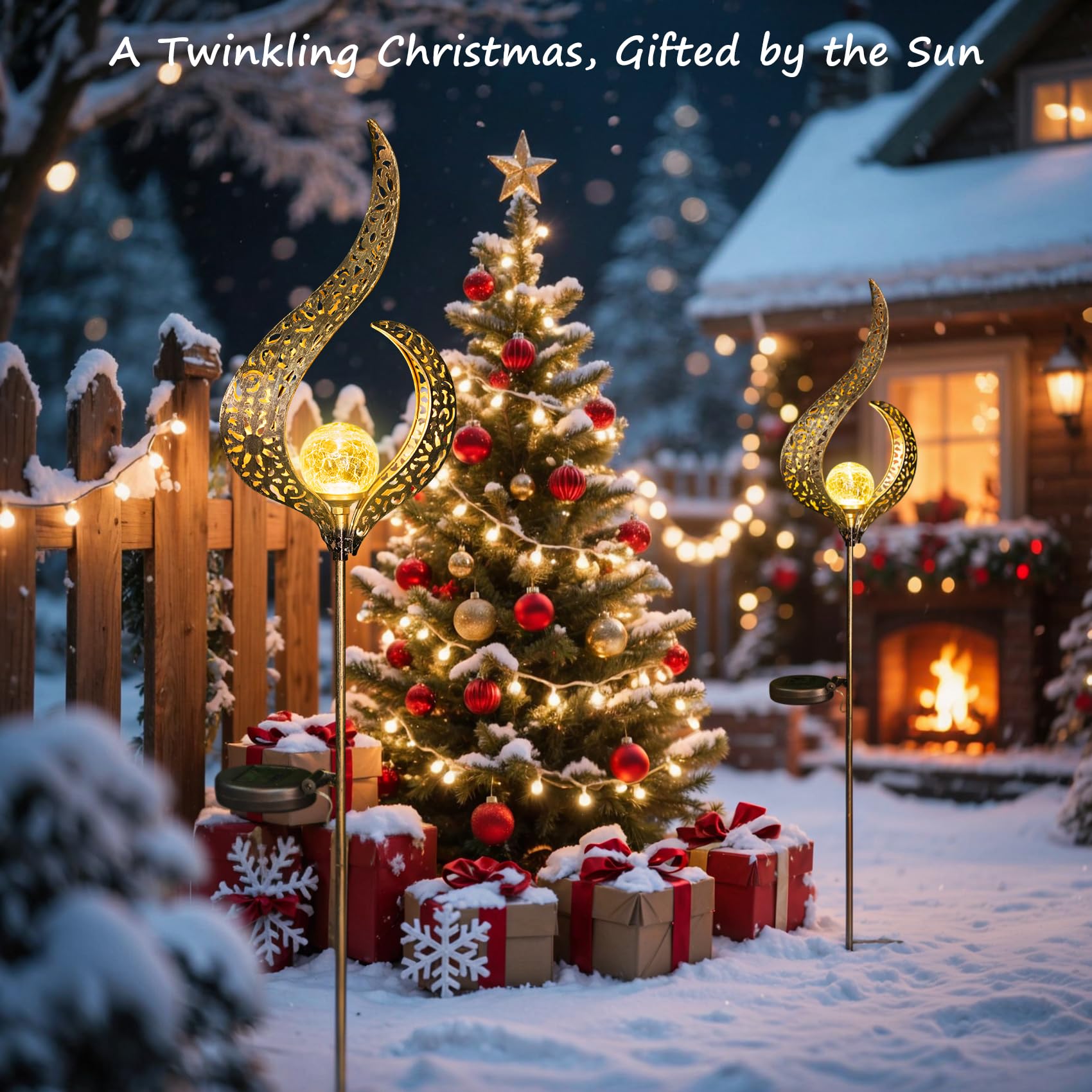 Homeimpro Outdoor Solar Garden Lights Waterproof  Gifts For Mom Dad  Yard Art  Pathway  Lawn Ornaments  Outdoor Decor Birthday Gifts For Wife Women (Bronze 2Pack)