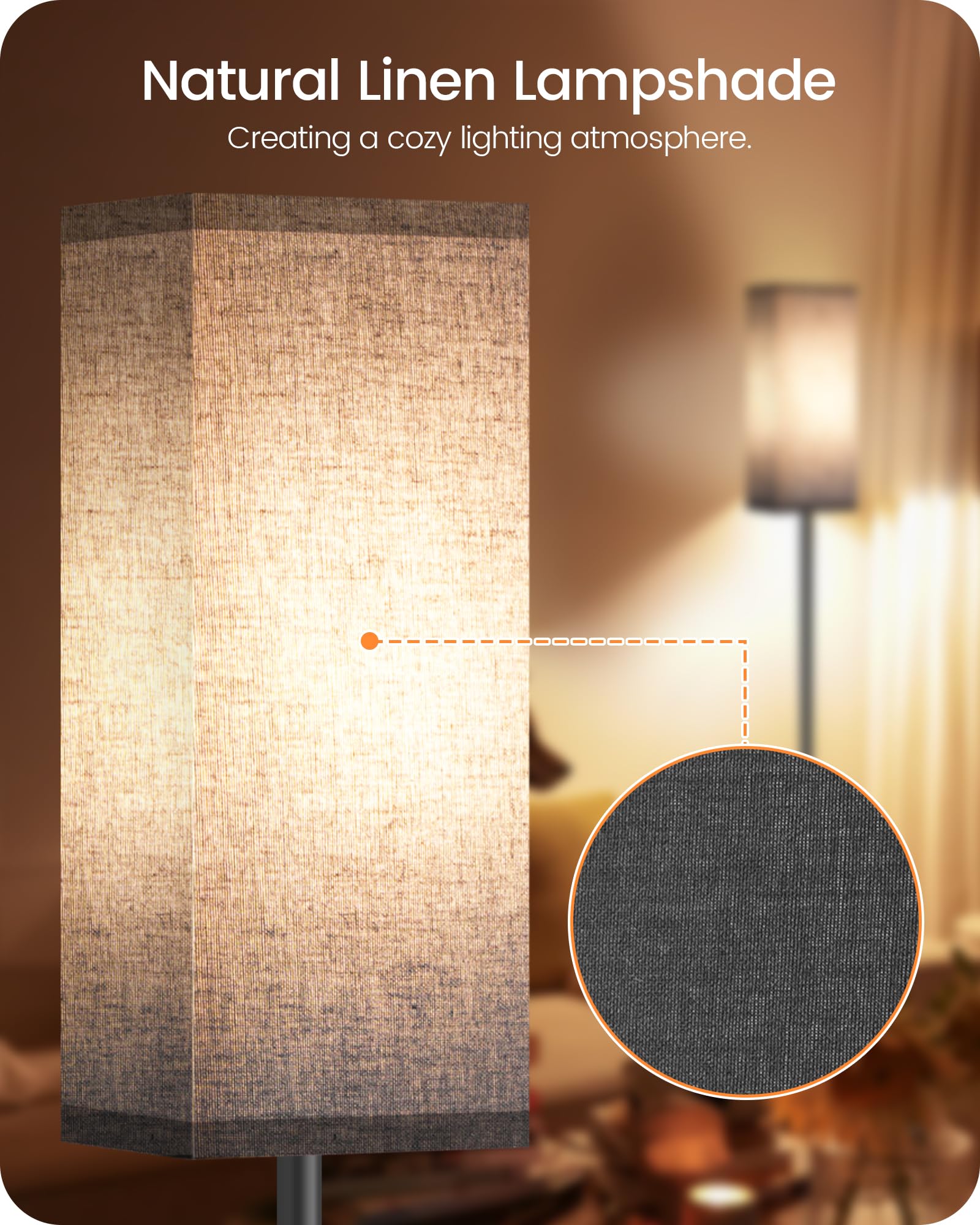 Goebleson Floor Lamp With Foot Switch, Modern Standing Lamp With Minimalist Design, For Living Room, Bedroom, Office (Bulb Not I