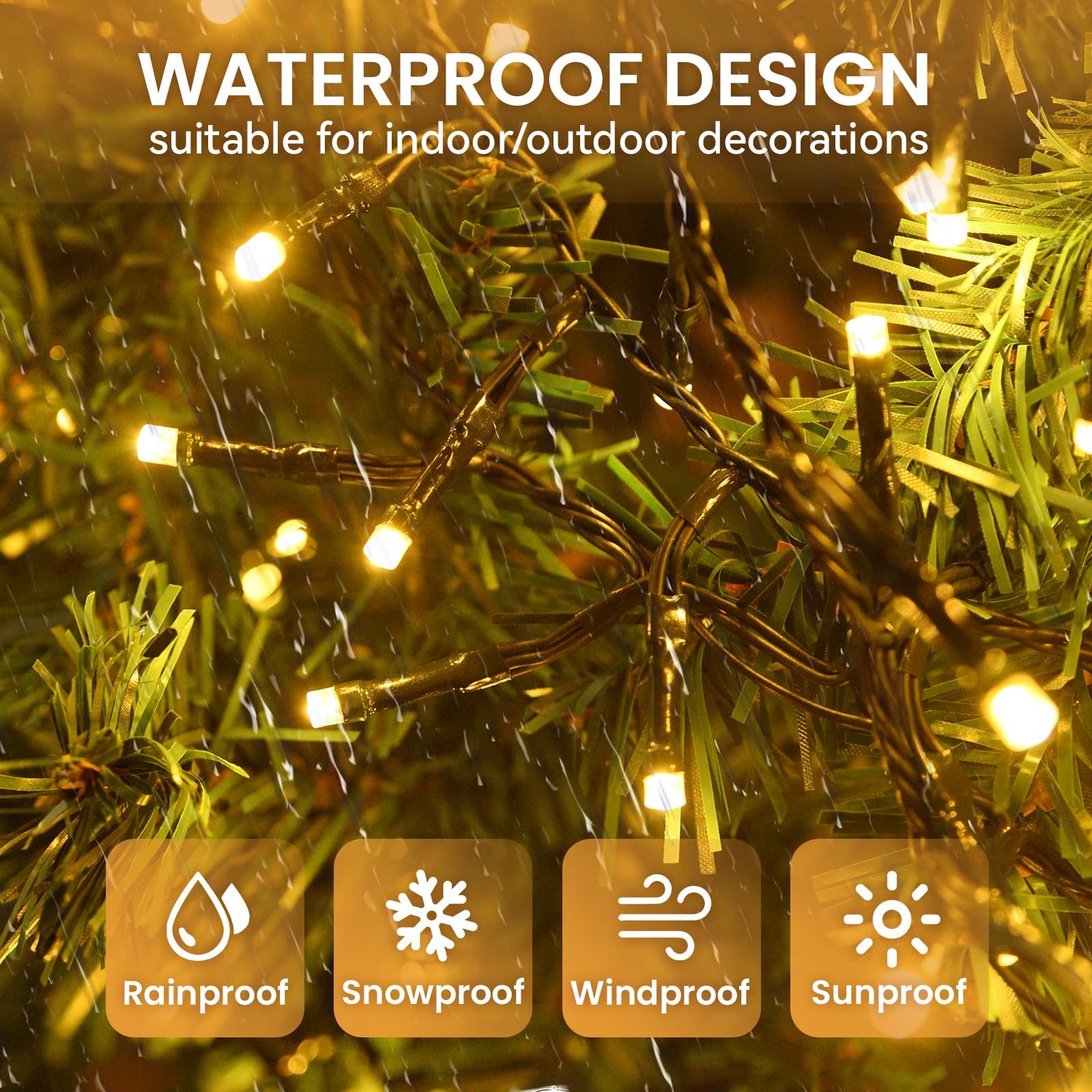 Lycklig Cluster Lights 200 LED Warm White Fairy Lights with Remote, 29FT, 8 Modes, Timer, Plug-in for Indoor/Outdoor Decorations