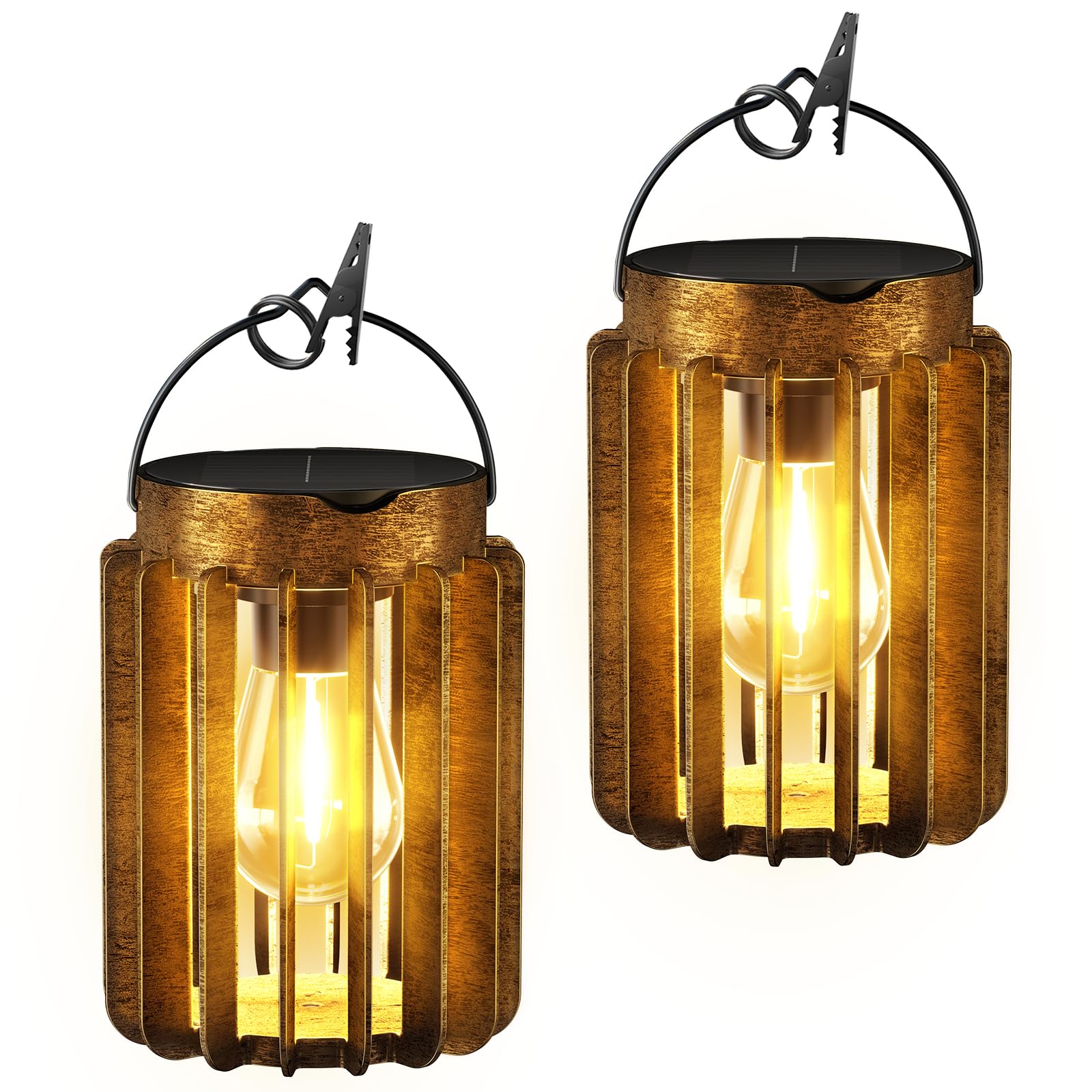 Ahaorigin Solar Lanterns Outdoor Waterproof  Brighter Up To 12 Hrs Outdoor Hanging Solar Lights  Outside Hanging Lanterns For Garden Porch Patio Yard Decor  Gifts For Women Mom Father 2 Pack
