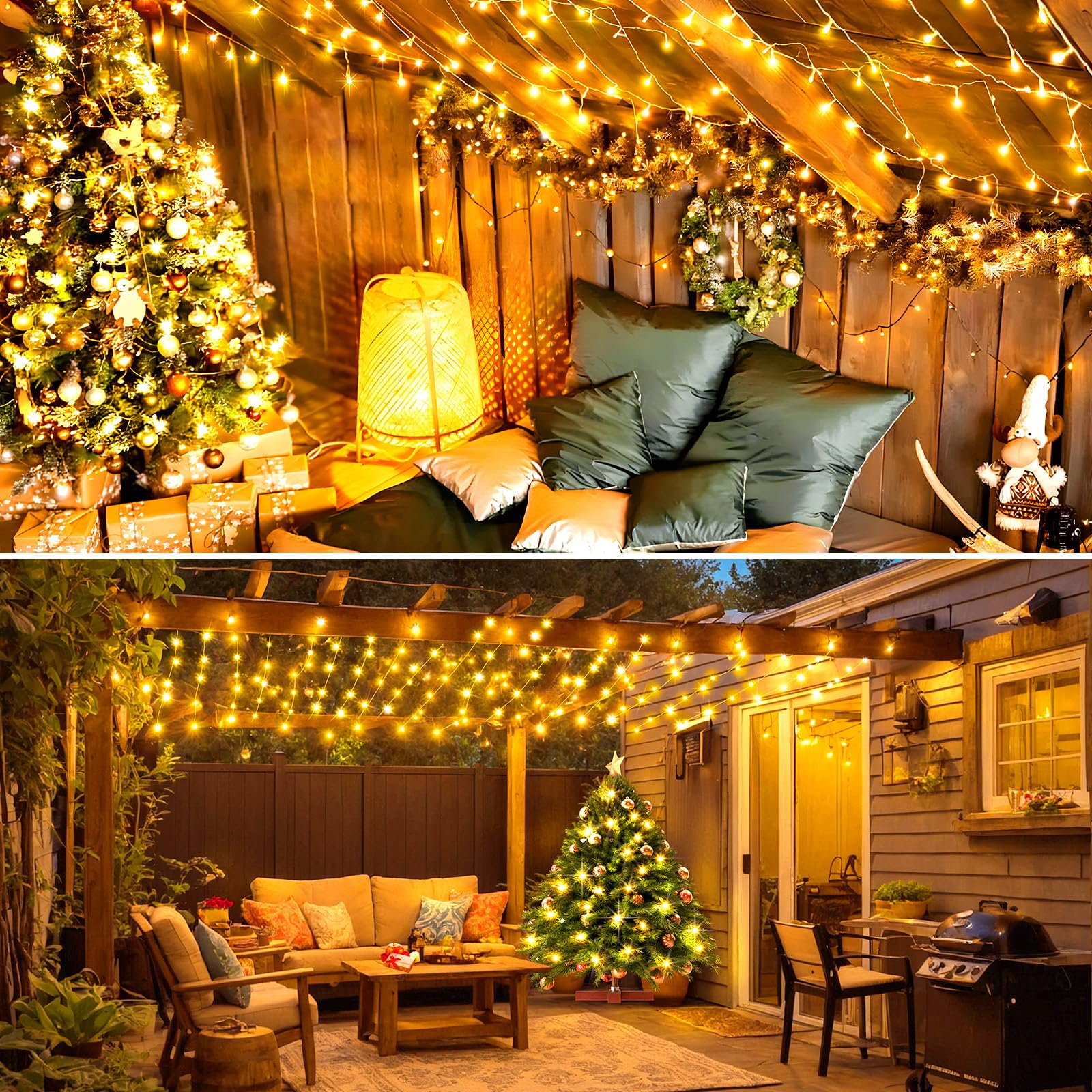 Sauirs 600Ft 1500 Led Christmas String Lights Outdoor With 8 Modes Timer Memory Function Waterproof Fairy Lights Plug In For Par