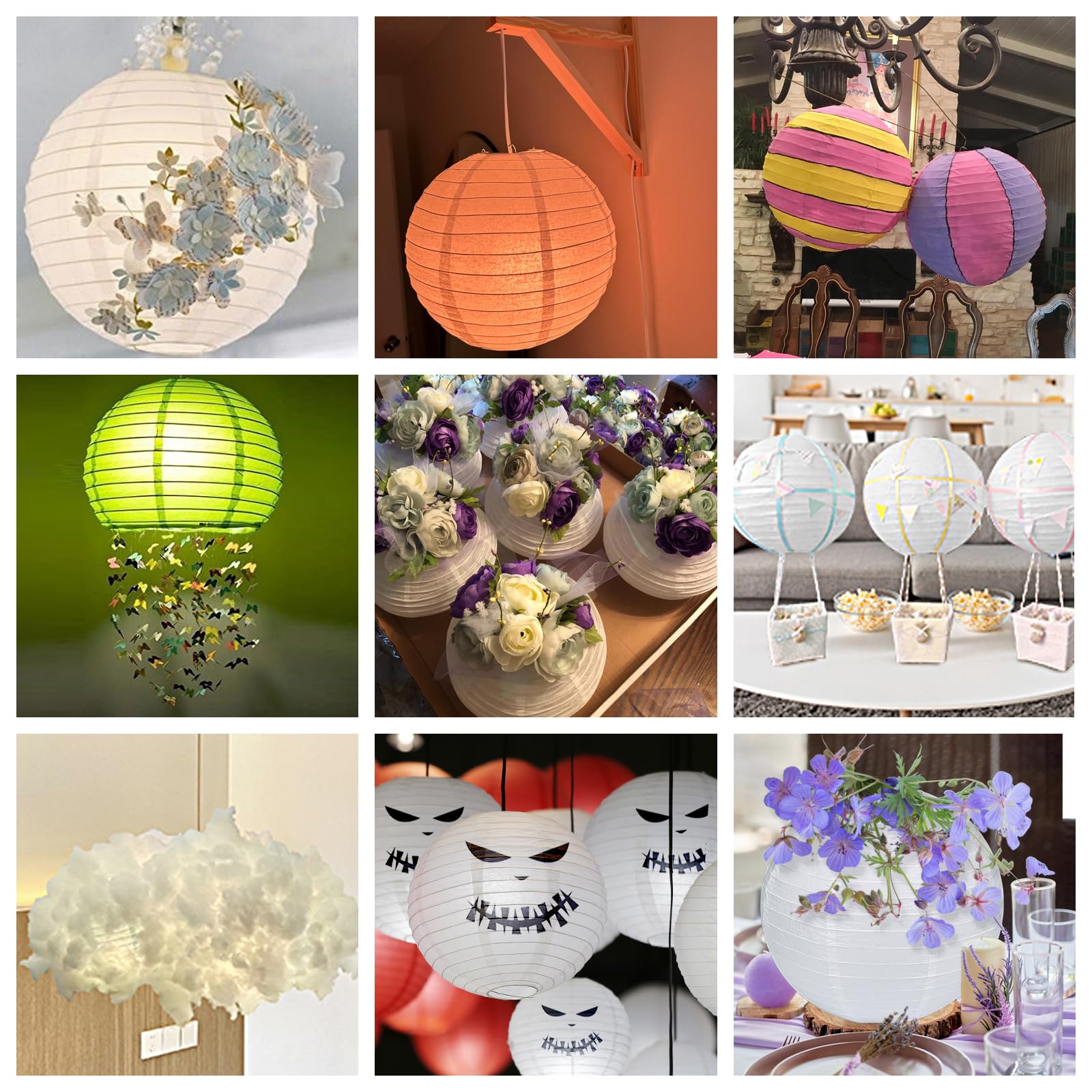 LIHAO 10 Inch White Paper Lanterns - 10 Pack, Perfect for Parties, Weddings, and Events, Elegant Decoration Solution