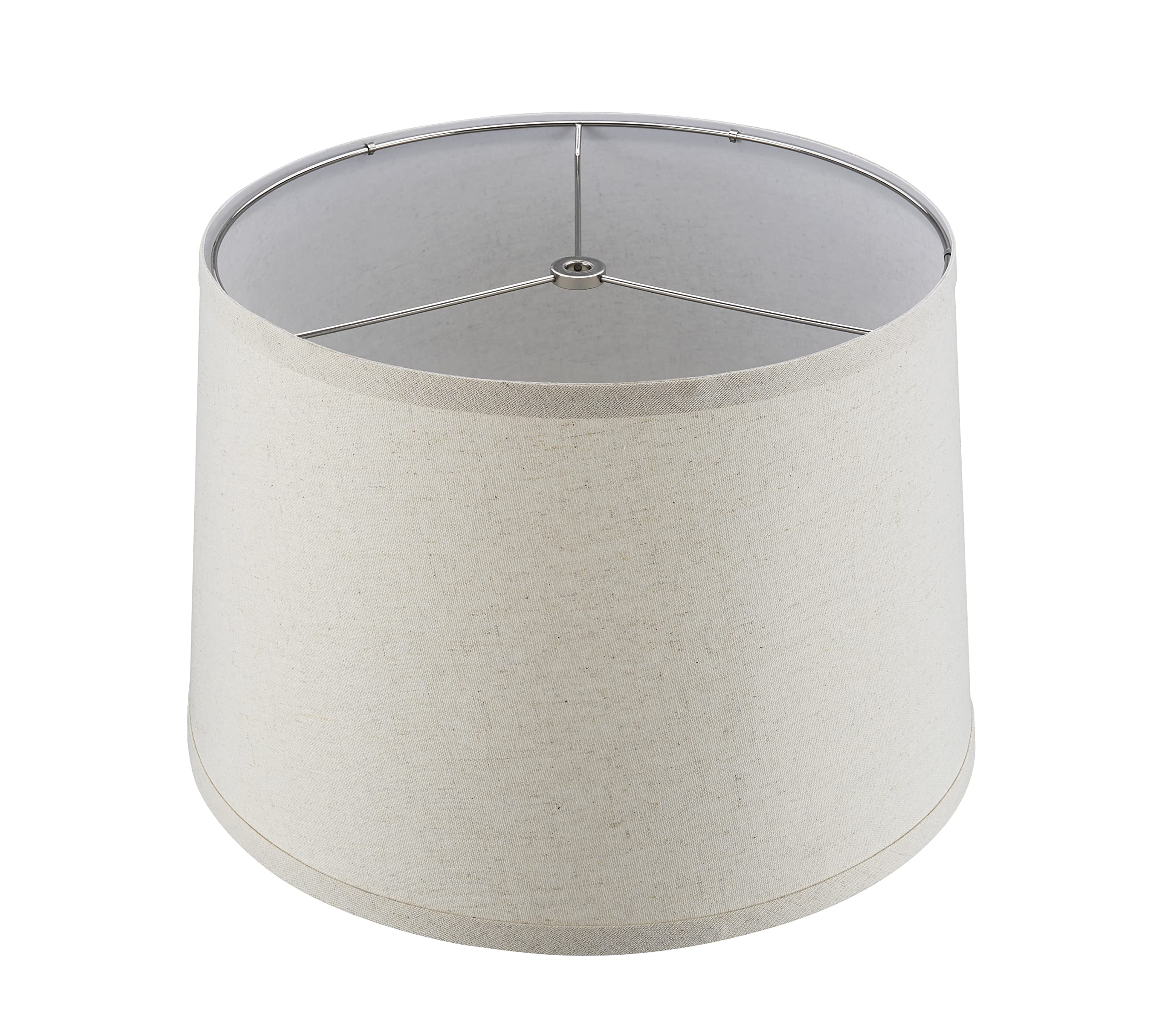 Aspen Creative 38026, Collapsible Empire Transitional Spider Shade, 13 Top x 15 Bottom x 10 Slant, Oatmeal Linen