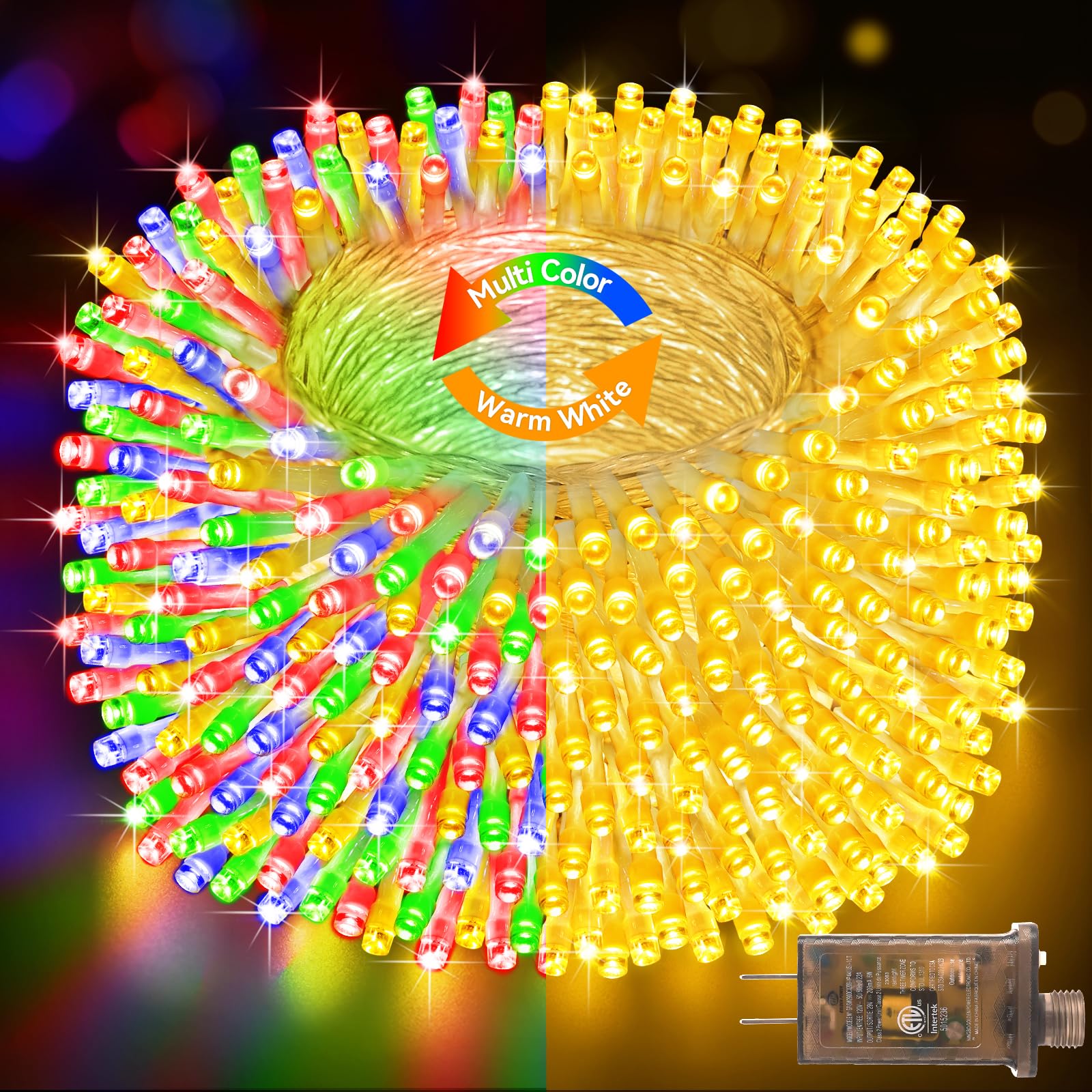 Heceltt Color Changing Christmas Lights Outdoor, 403FT 1000LED Christmas Lights with 8 Modes and Timer Memory Function for Xmas 