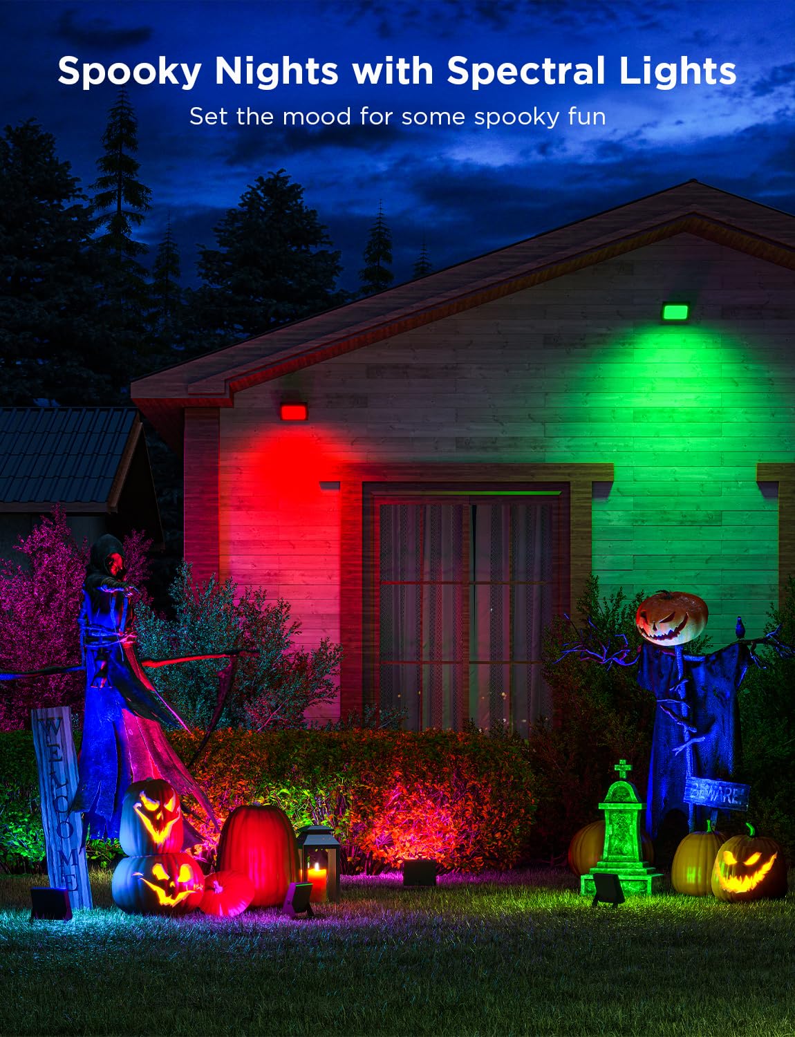 Govee Outdoor Flood Lights, Uplight 2 in 1, LED Low Voltage Landscape Lighting, IP65 Pathway Lights with App Control for Garden,