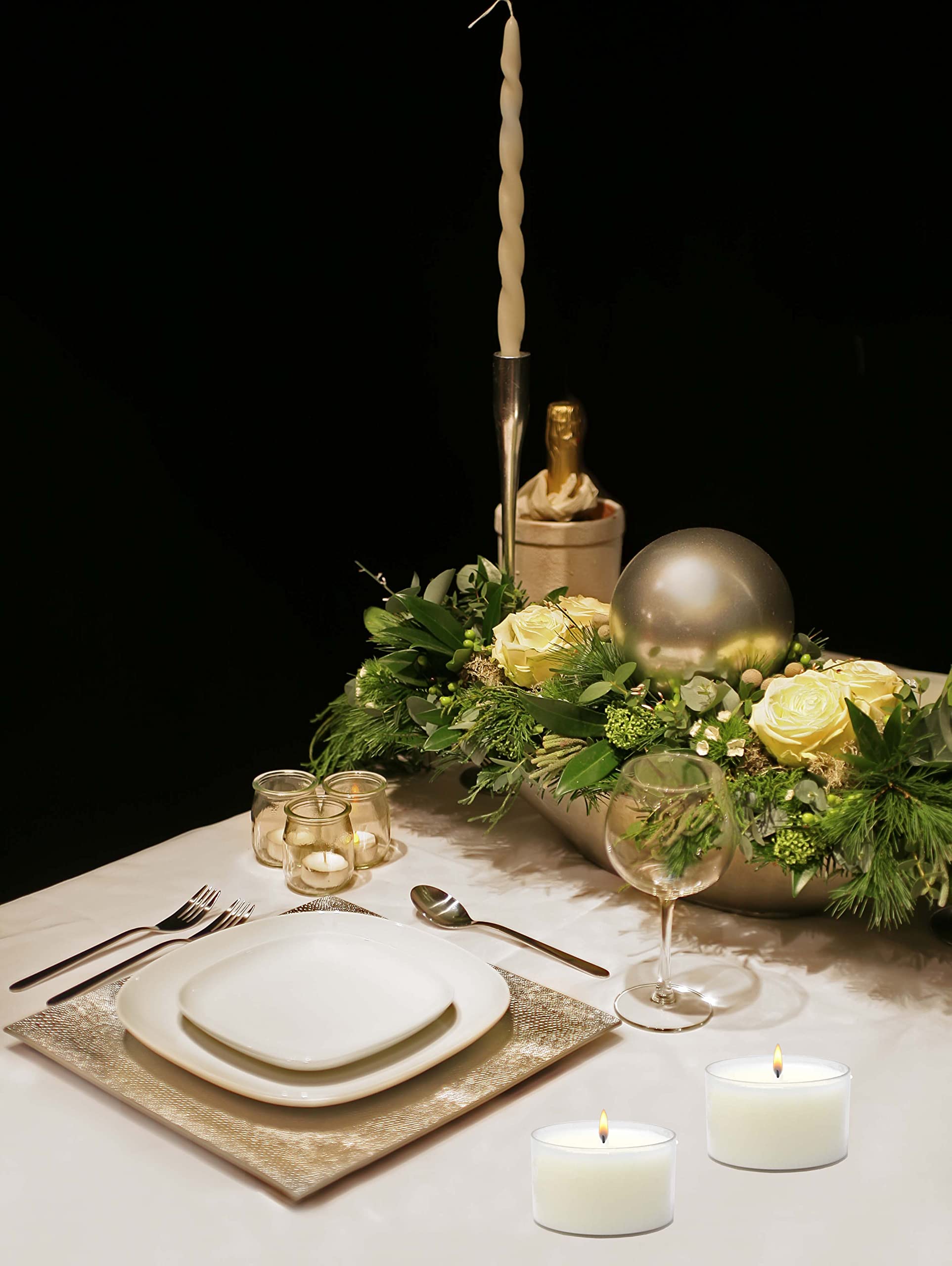 Clear Cup Tea Light Candles Unscented 6 Hour Long Burning Time (50 Pack) Tealight Candle