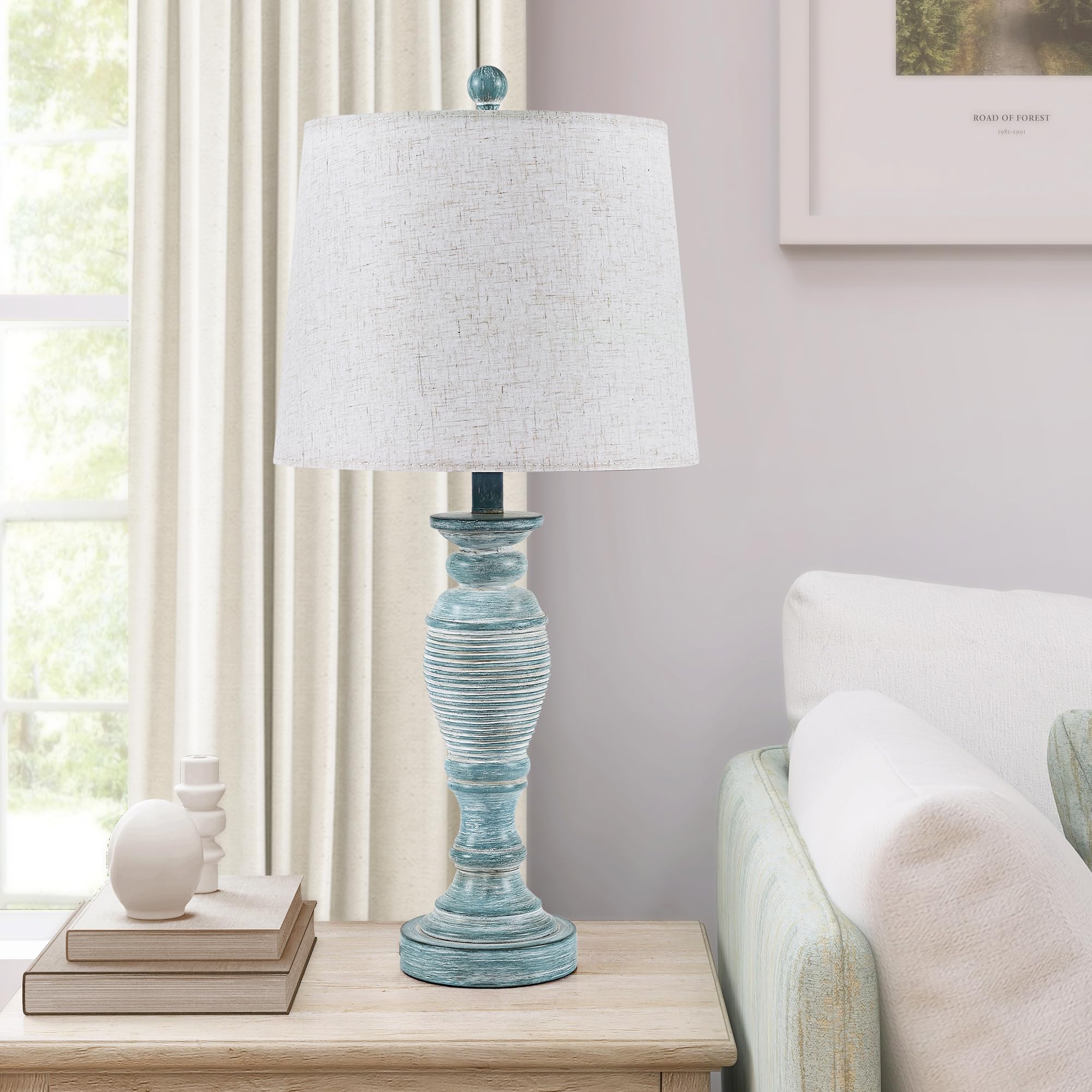 Ireliare 27.7'' Table Lamps For Living Room Set Of 2, 3 Way Dimmable Touch Lamps For Bedrooms With Dual Usb Ports, Farmhouse Lam