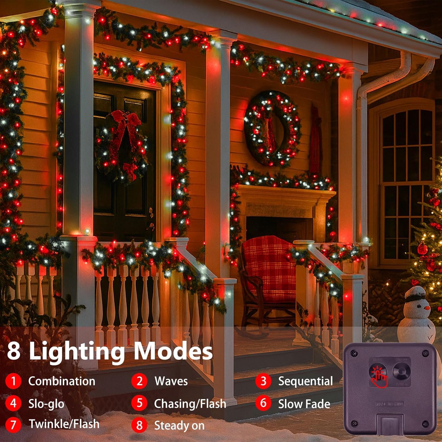 6 Pack 270Ft Solar Christmas Lights Outdoor Waterproof  Super Bright 480 Led Solar String Lights With 8 Lighting Modes  Green Wire Twinkle Tree Light For Outside Xmas Party Decor (Red And White)