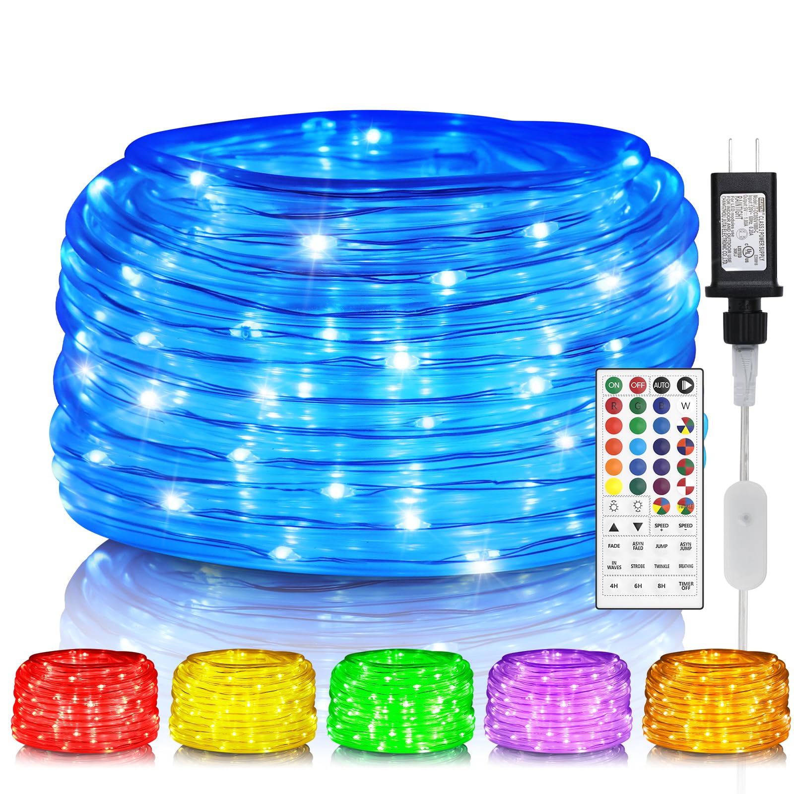 Soiarllt Rope Lights For Outside  40Ft 120Led Color Changing Christmas Lights With Plug & Remote  24 Colors Rgb Twinkle Light Indoor Bedroom  Led Rope Light Outdoor Waterproof  Timer  For Christmas
