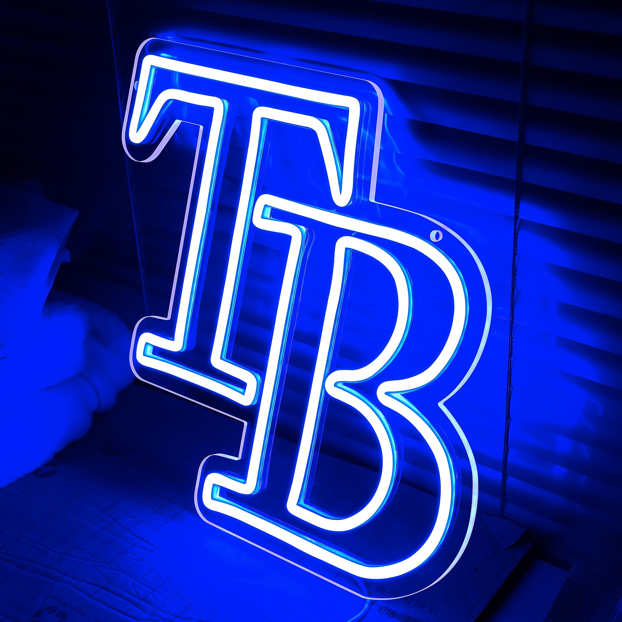 Brineon Neon Sign Baseball Team Logo LED Wall Art 13.3x12.6inch Blue-TB Model ZYLD7002
