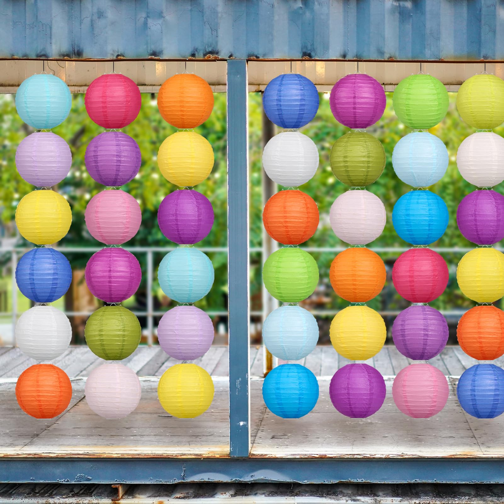 Lihao 20Pcs 10" Multi-Color Paper Lanterns - Decorative Hanging Lamps For Home, Parties, Weddings