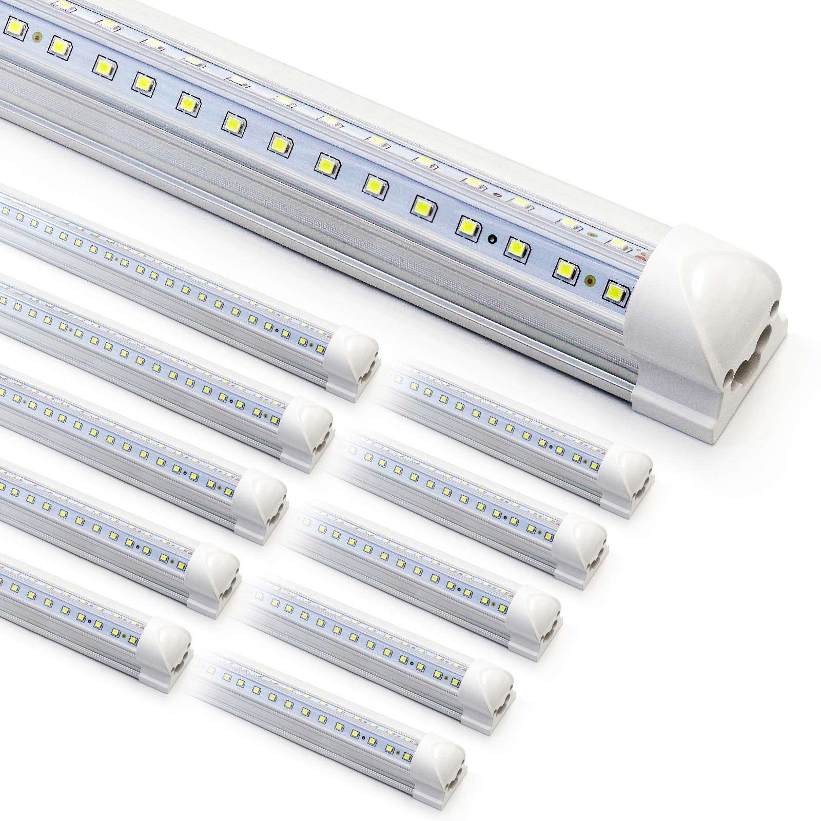 Phiwicsh 10Pack LED Shop Light Fixture, 90W V Shape, 6500K, 12000LM, 8Ft, Aluminum, Model MHX-8FTYTV