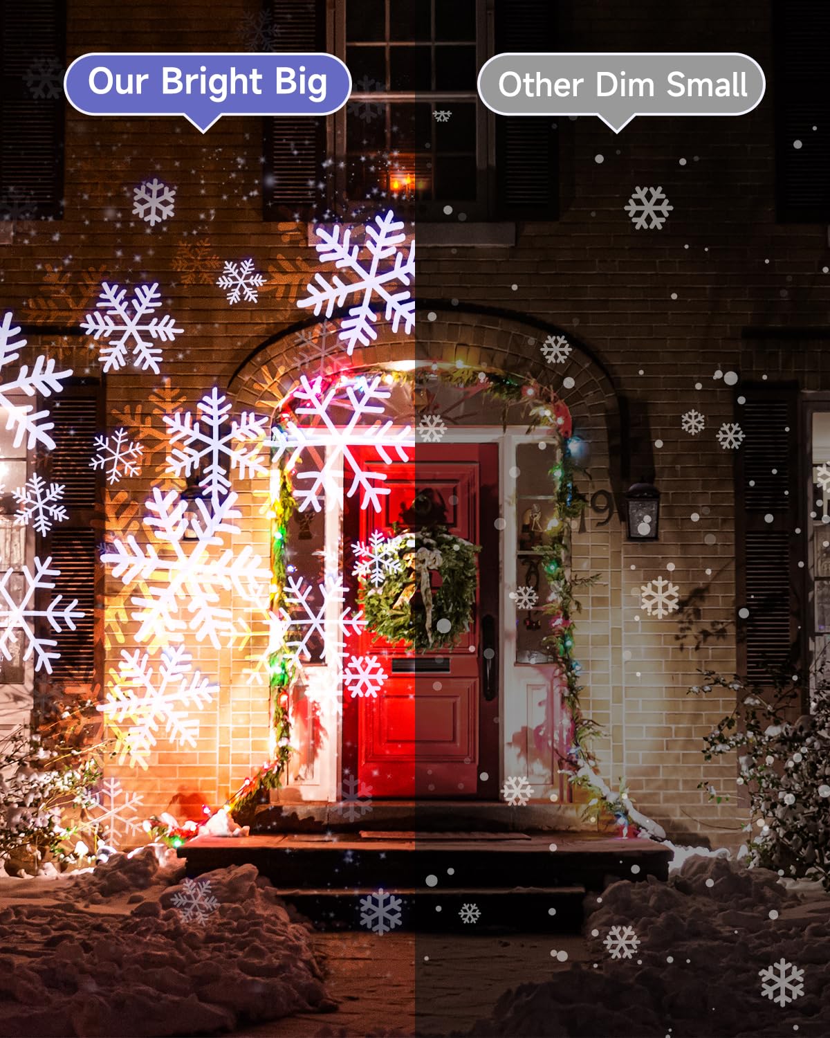 Double Head Christmas Snowflake Outdoor Projection Light,Waterproof Christmas Lights, 180Rotation Christmas Lights Outdoor, Suit