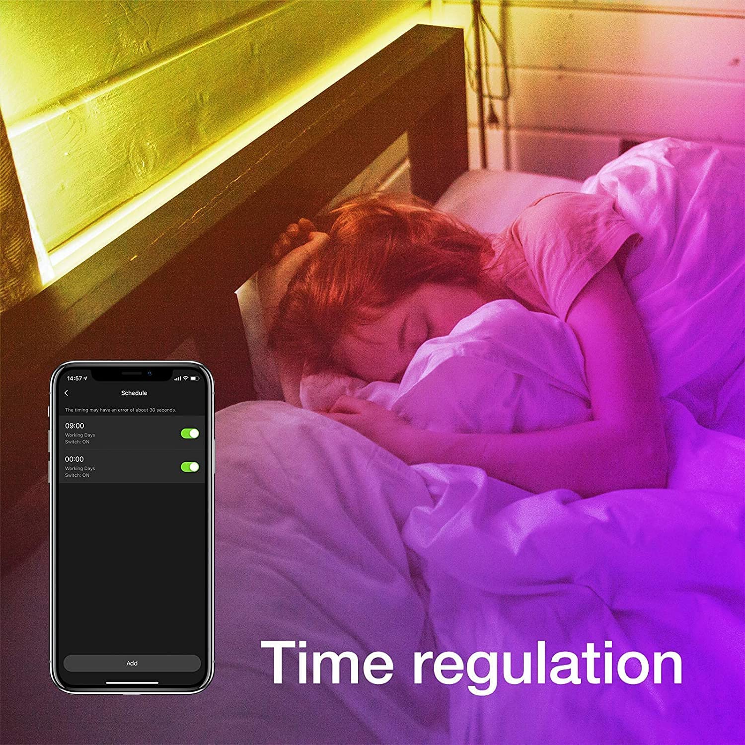 phopollo Bluetooth LED Strip Lights 200ft, 5050 Color Changing, Multicolor, App Control, Music Sync, Model P24RGBLSL0230