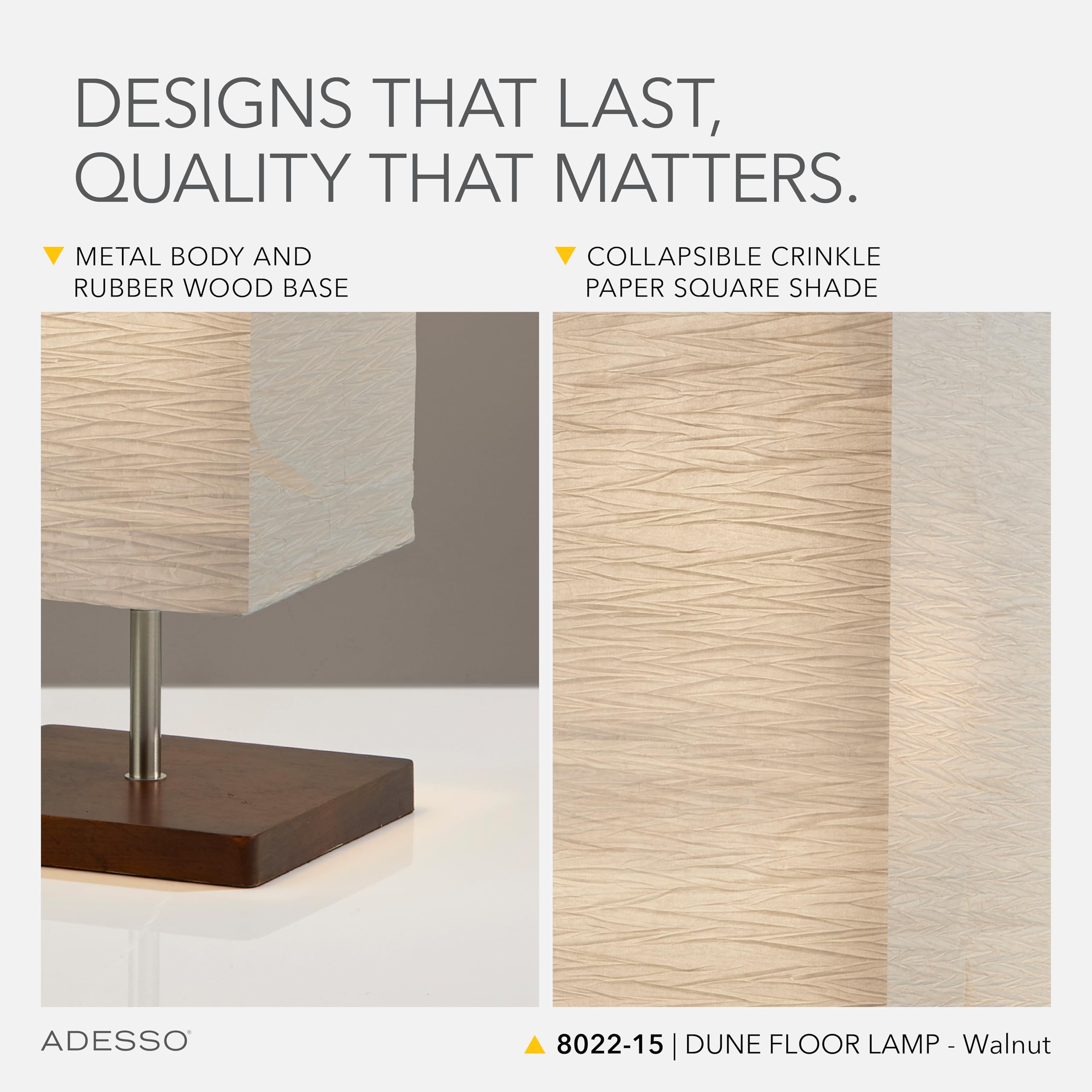 Adesso Three Light Floor Lamp - Adjustable Brightness, Walnut Base, Model 8022-15, Ideal for Bedroom & Living Room Decor