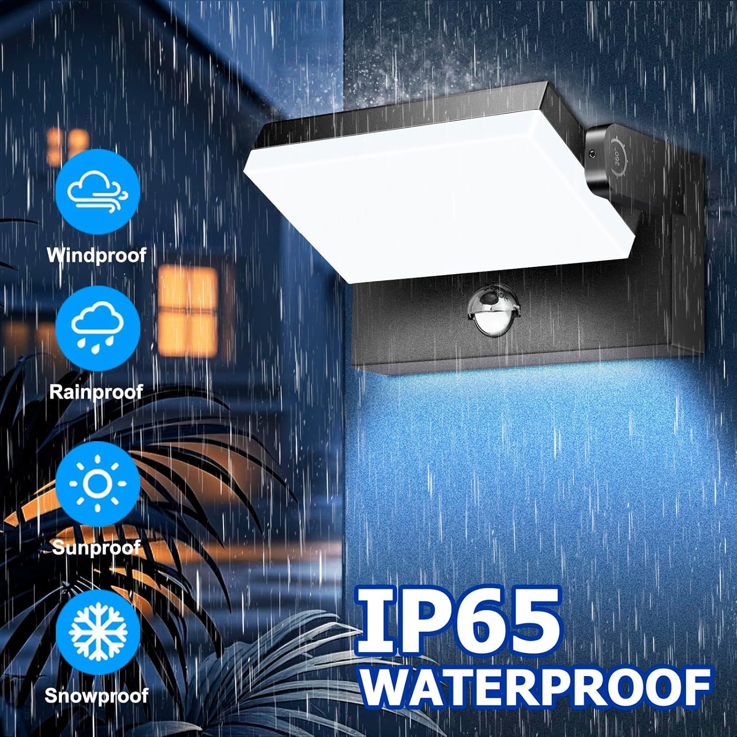 rosykite 40W LED Wall Pack Lights with Motion Sensor, 3CCT Selectable, Black, Model ROS-1856-40-2 Pack for Outdoor Use