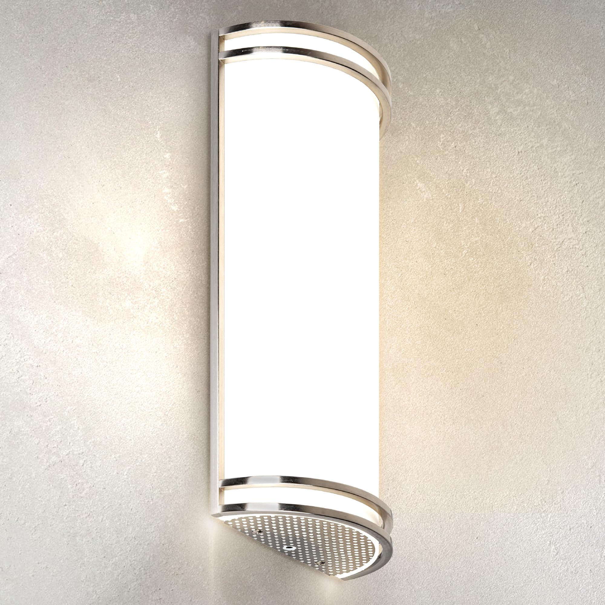 ASD LED Indoor Wall Mount Light Fixture - 18 Inch 25W Modern Interior Nickel Dimmable Wall Sconce Light - ETL 3000K 4000K 5000K Adjustable - Hallway  Bedroom LED Wall Lights