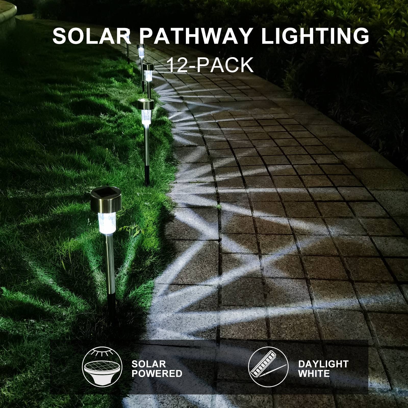Solar Lights Outdoor Waterproof, Stainless Steel Led Landscape Lighting Outdoor Solar Lights For Outside Solar Garden Lights For