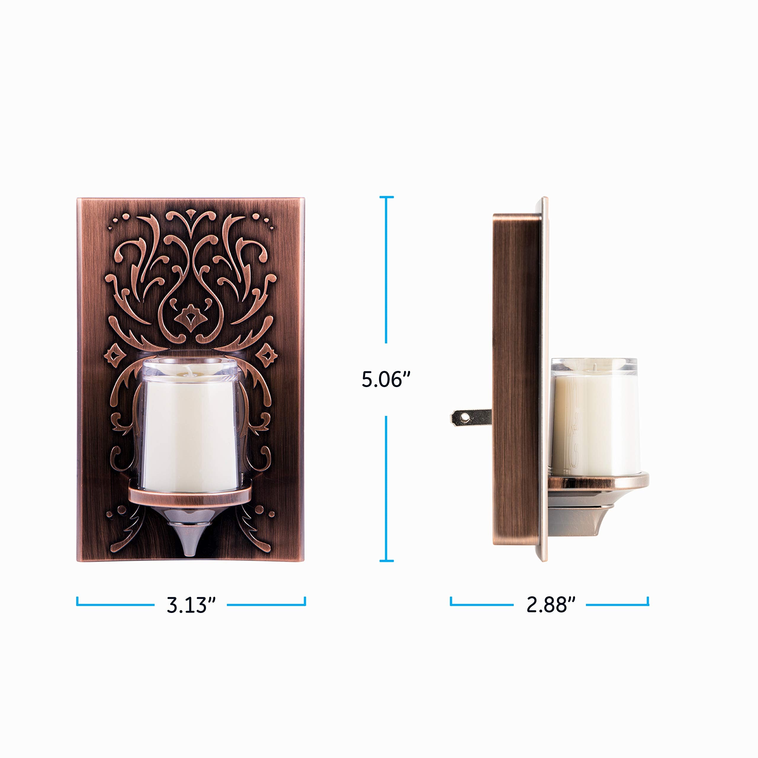 GE Classic Decor Coverlight Night Light, 1 Pack, Plastic, Bronze Candle, Model 11258