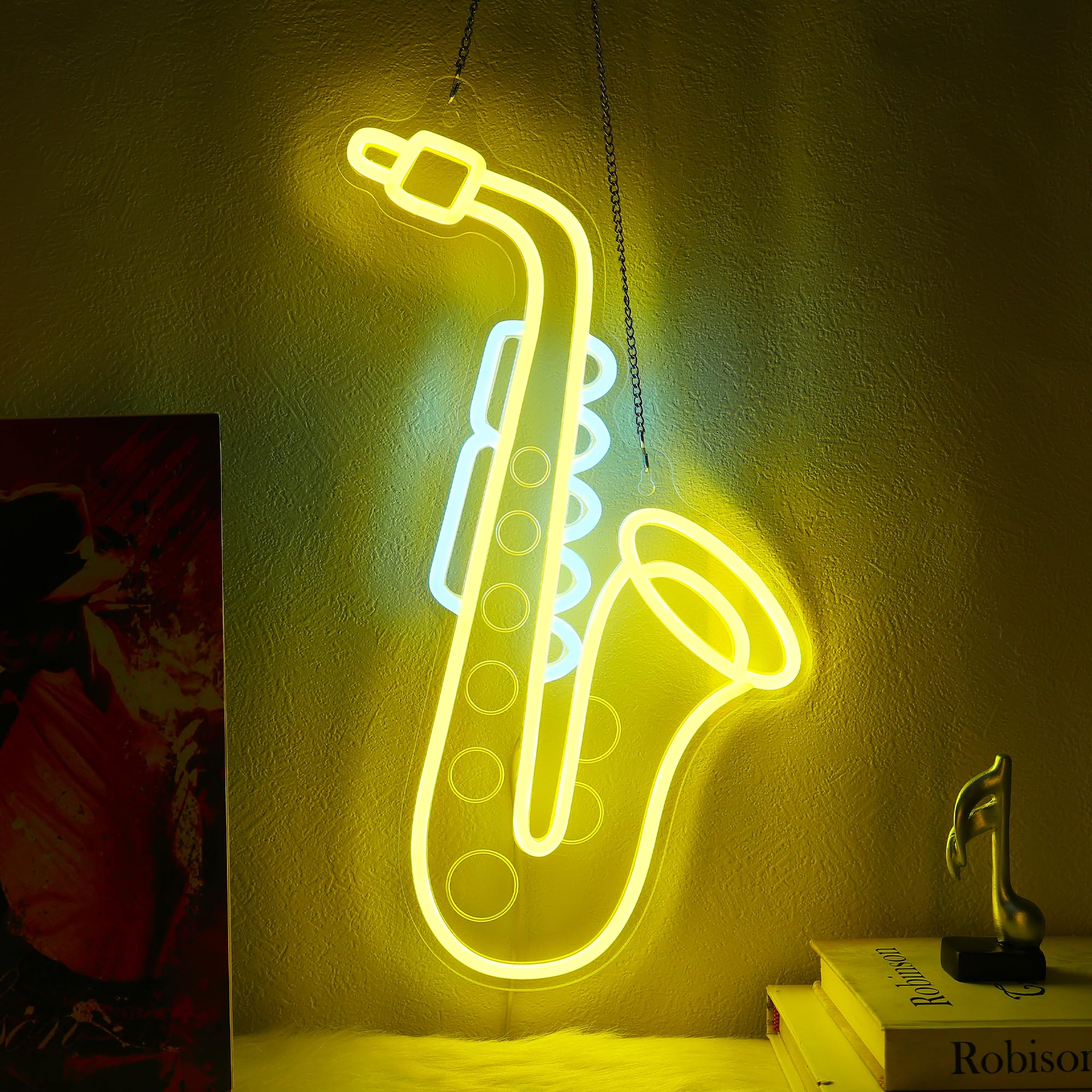 Coolgift Mart Saxophone Neon Sign  Dimmable Led Saxophone Room Decor Light With Usb Powered  Decorations For Bedroom Living Room Club Music Studio  Gifts For Saxophone Enthusiasts Music Lovers